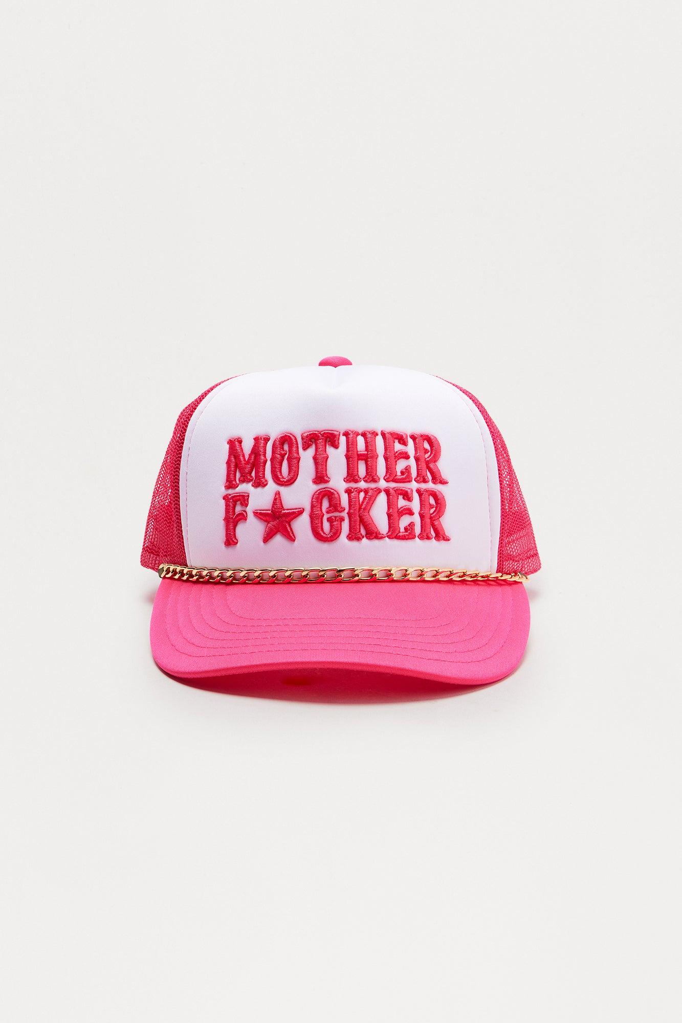 MotherF*cker Chain Trucker Hat - White/Pink Product Image