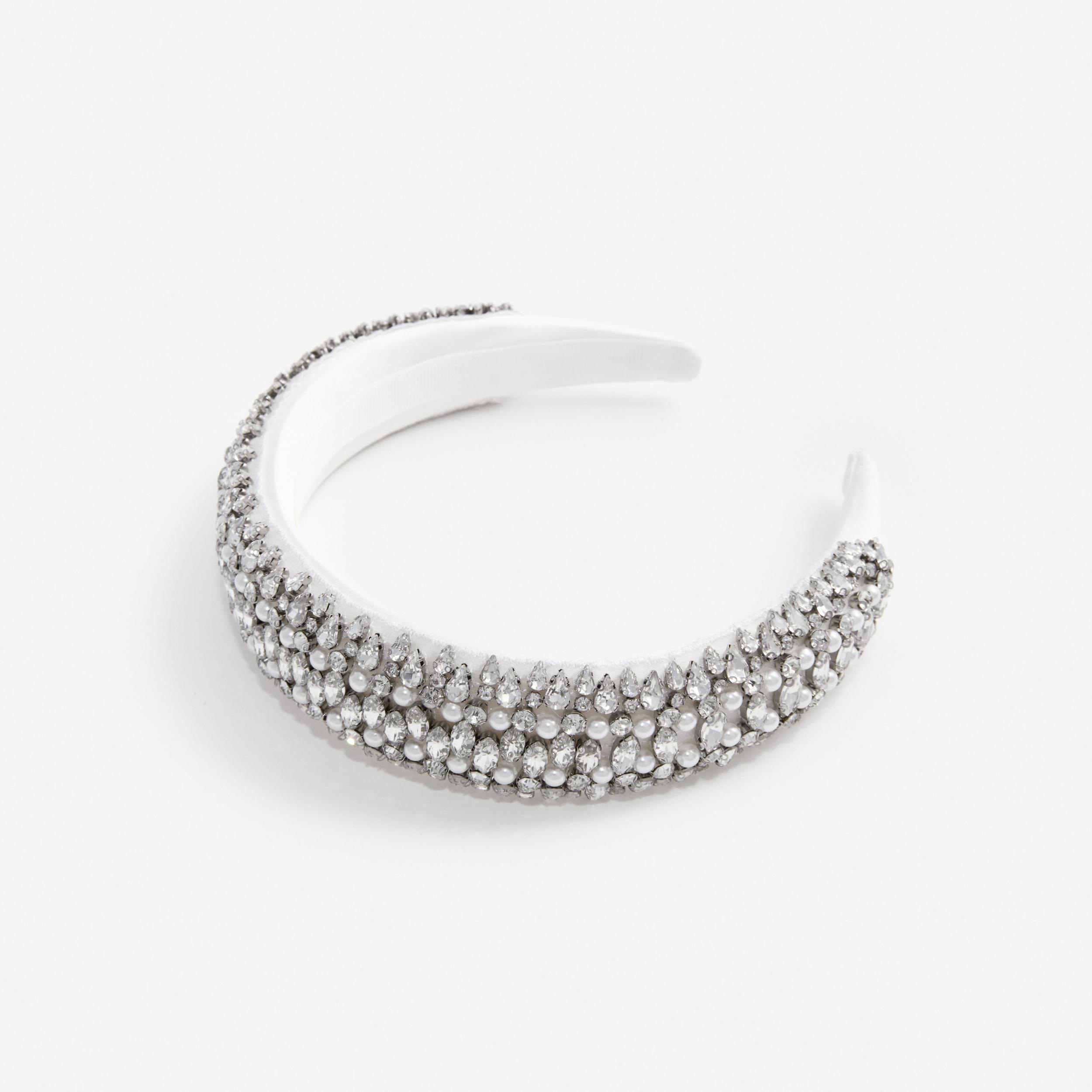Pearl Crystal Satin Headband Product Image