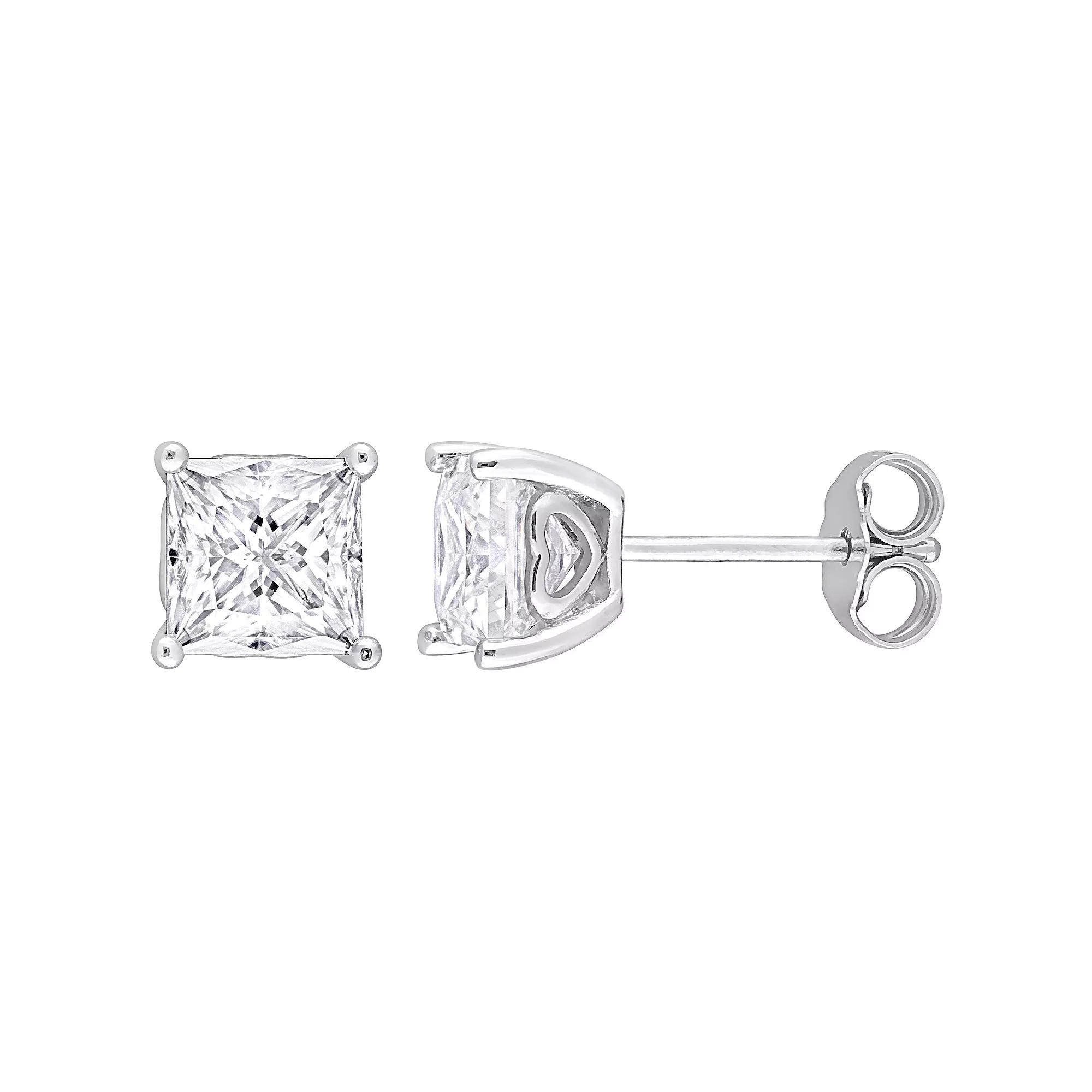 Stella Grace Sterling Silver 2-1/2 Carat T.W. Lab-Created Moissanite Square Stud Earrings, Women's Product Image