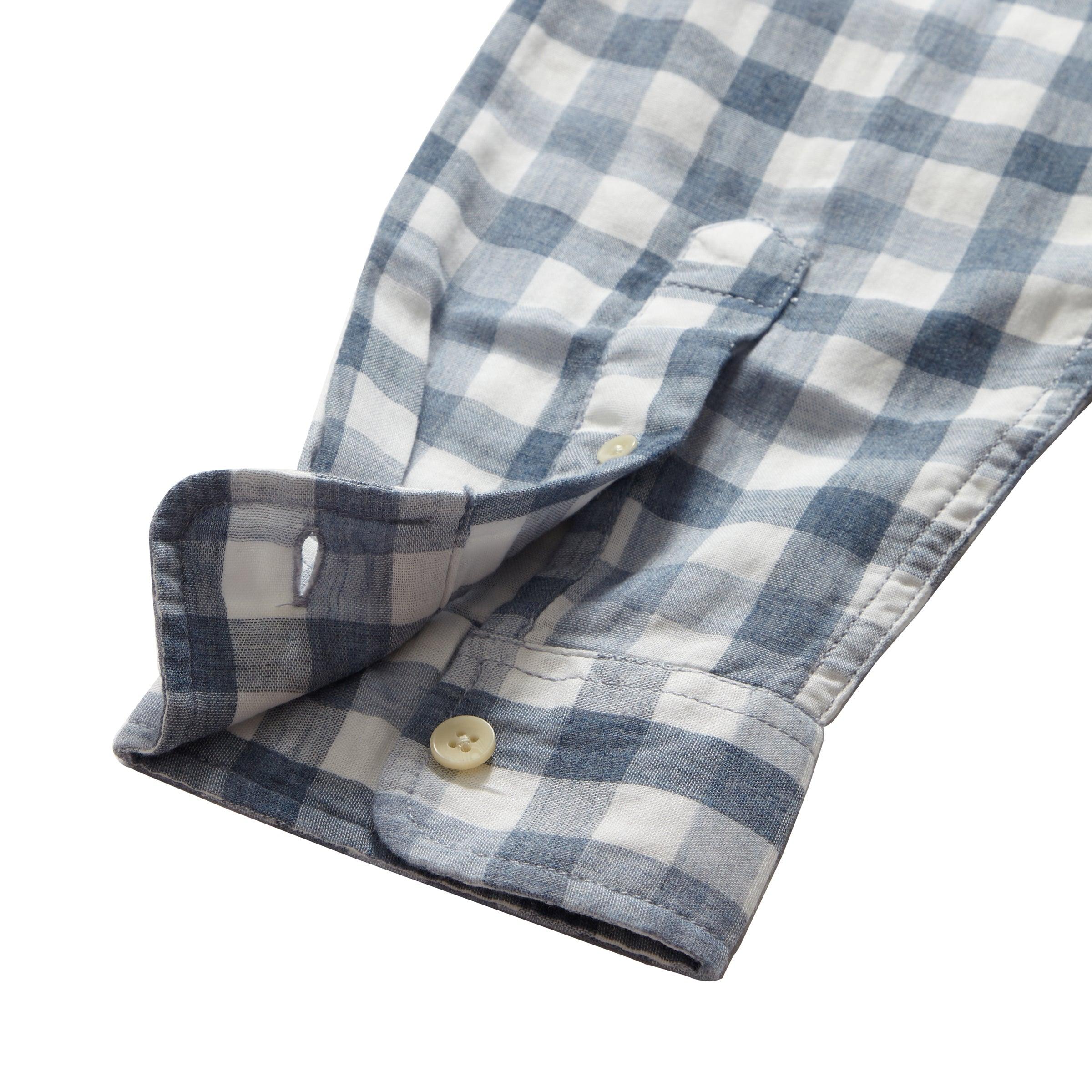 Denby Double Cloth Shirt - Heather Blue Cream Gingham Product Image
