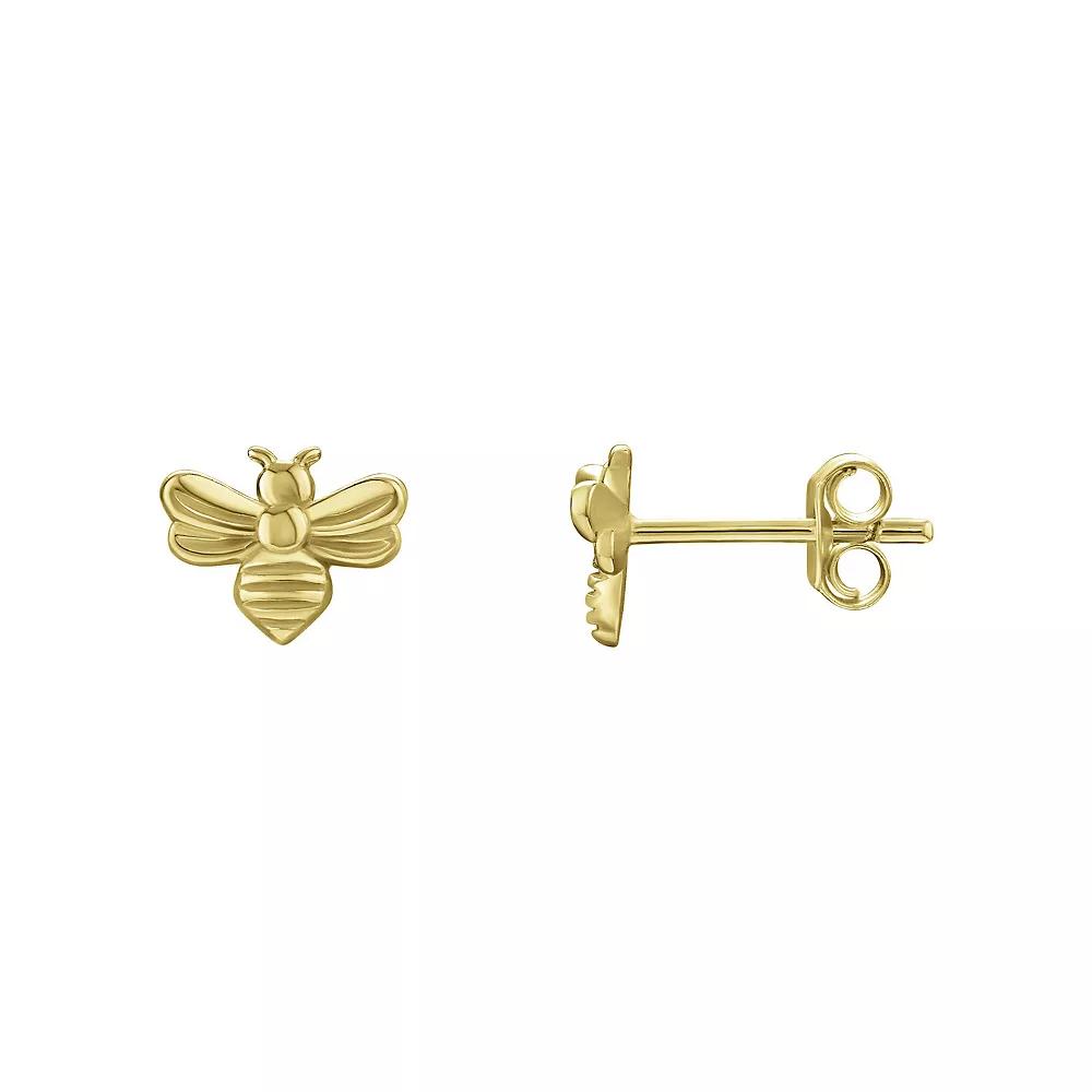 PRIMROSE Sterling Silver Bee Stud Earrings, Women's, Gold Tone Product Image