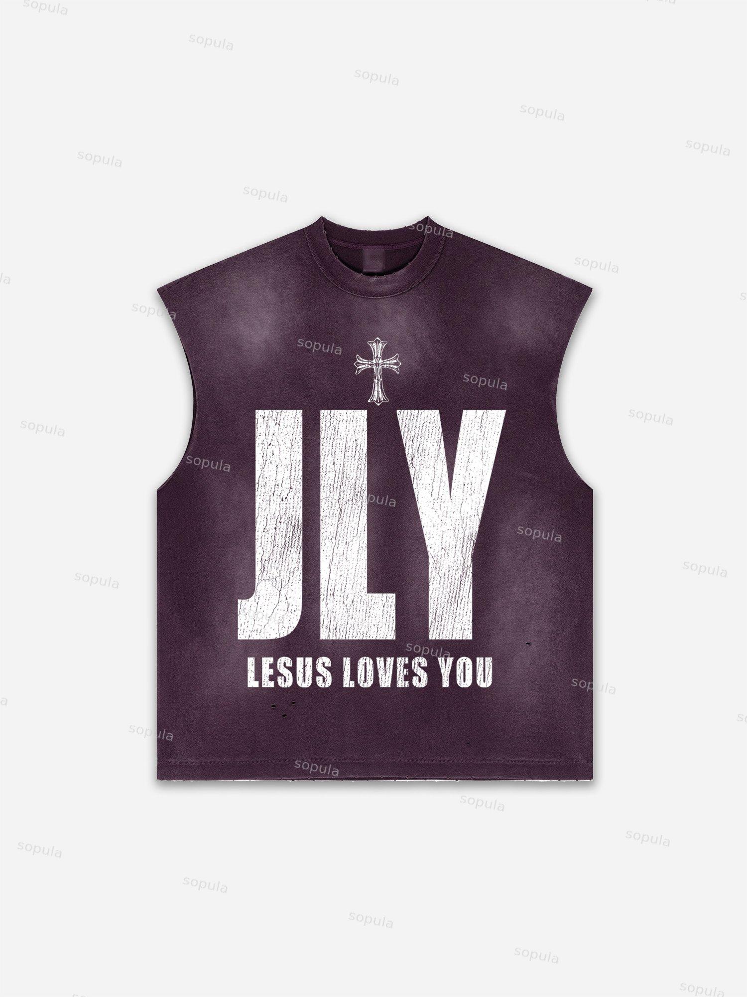 Men's Washed Saint Graphic Child Of God Print Tank Top Product Image