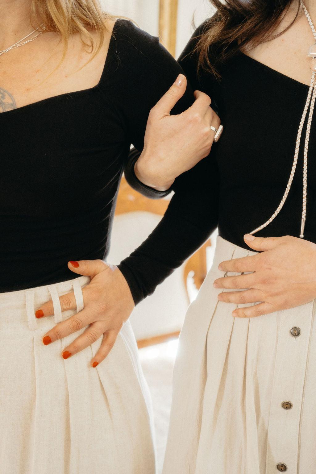 Trices Skirt in Oat Cotton Crinkle Product Image