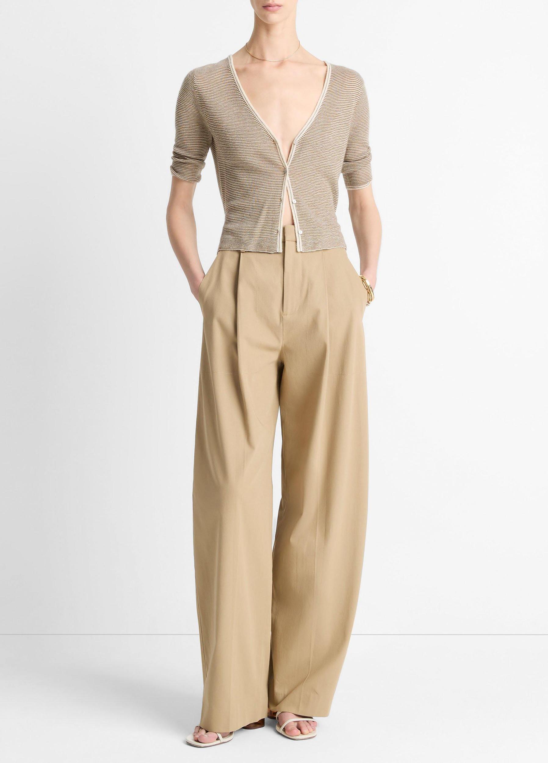 Micro-Stripe Cashmere-Silk Cardigan Product Image