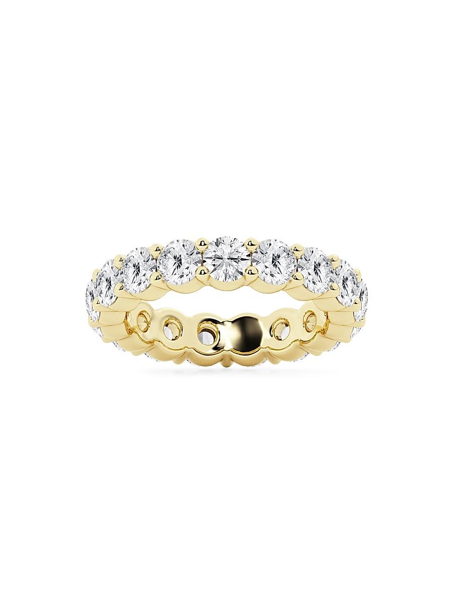 Womens 14K Yellow Gold & Round Natural Diamond Eternity Band/2.00-5.00 TCW Product Image