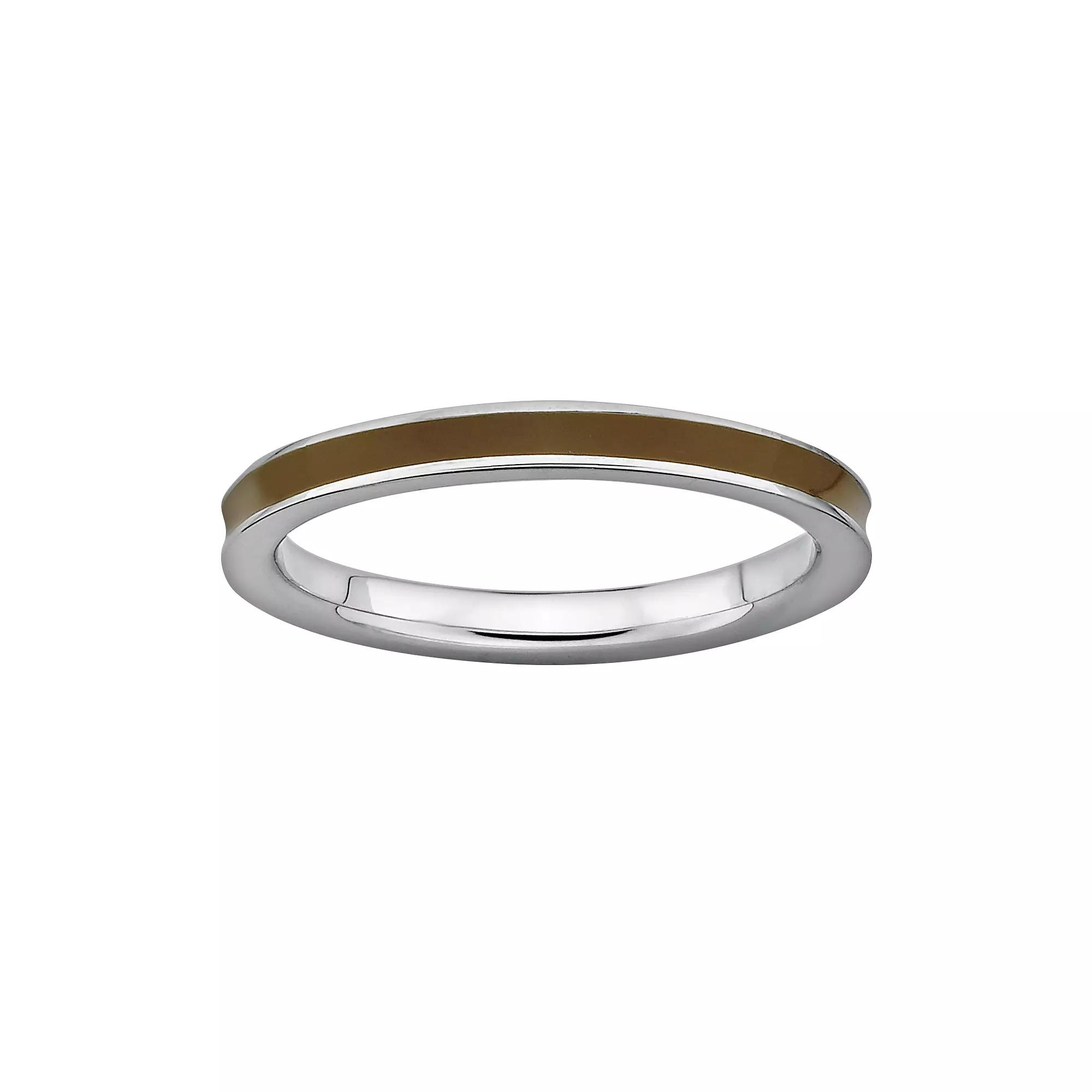 Stacks & Stones Sterling Silver Brown Enamel Stack Ring, Women's, Size: 5 Product Image