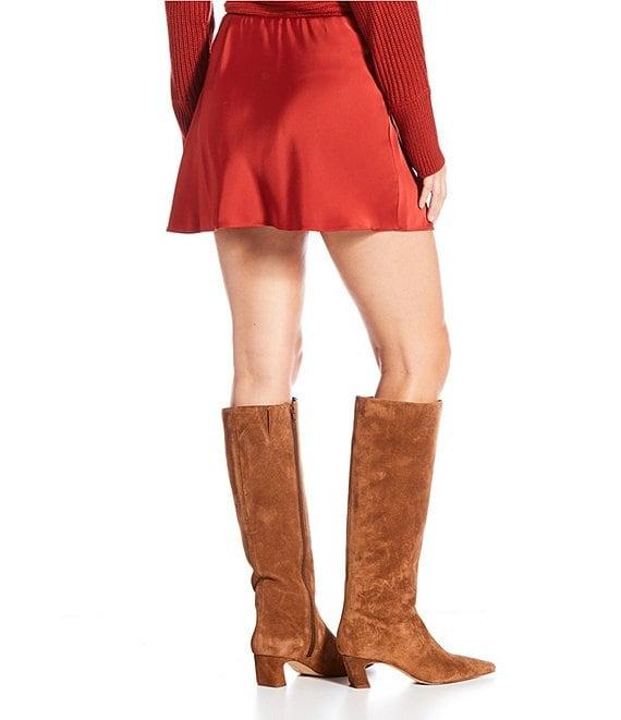 Gianni Bini Charlie Satin High Rise A-Line Slip Mini Skirt Product Image