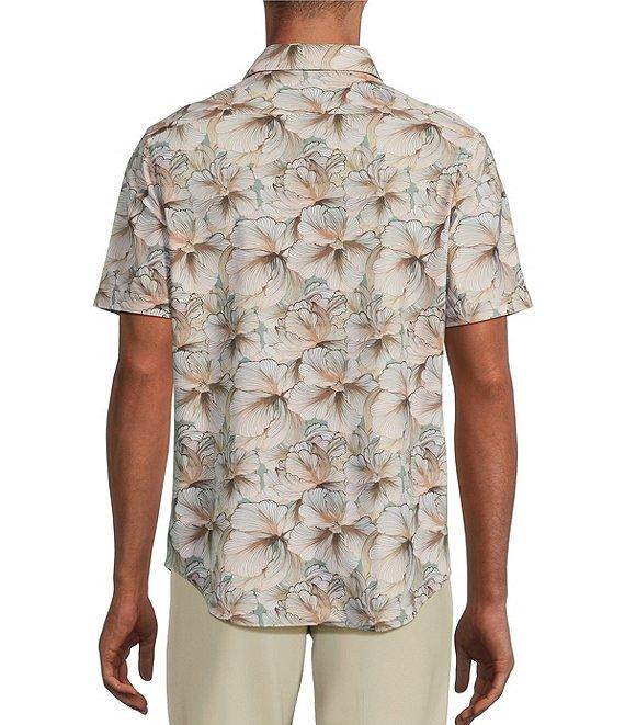 Murano Collezione Slim Fit Floral Print Performance Stretch Short Sleeve Woven Shirt Product Image