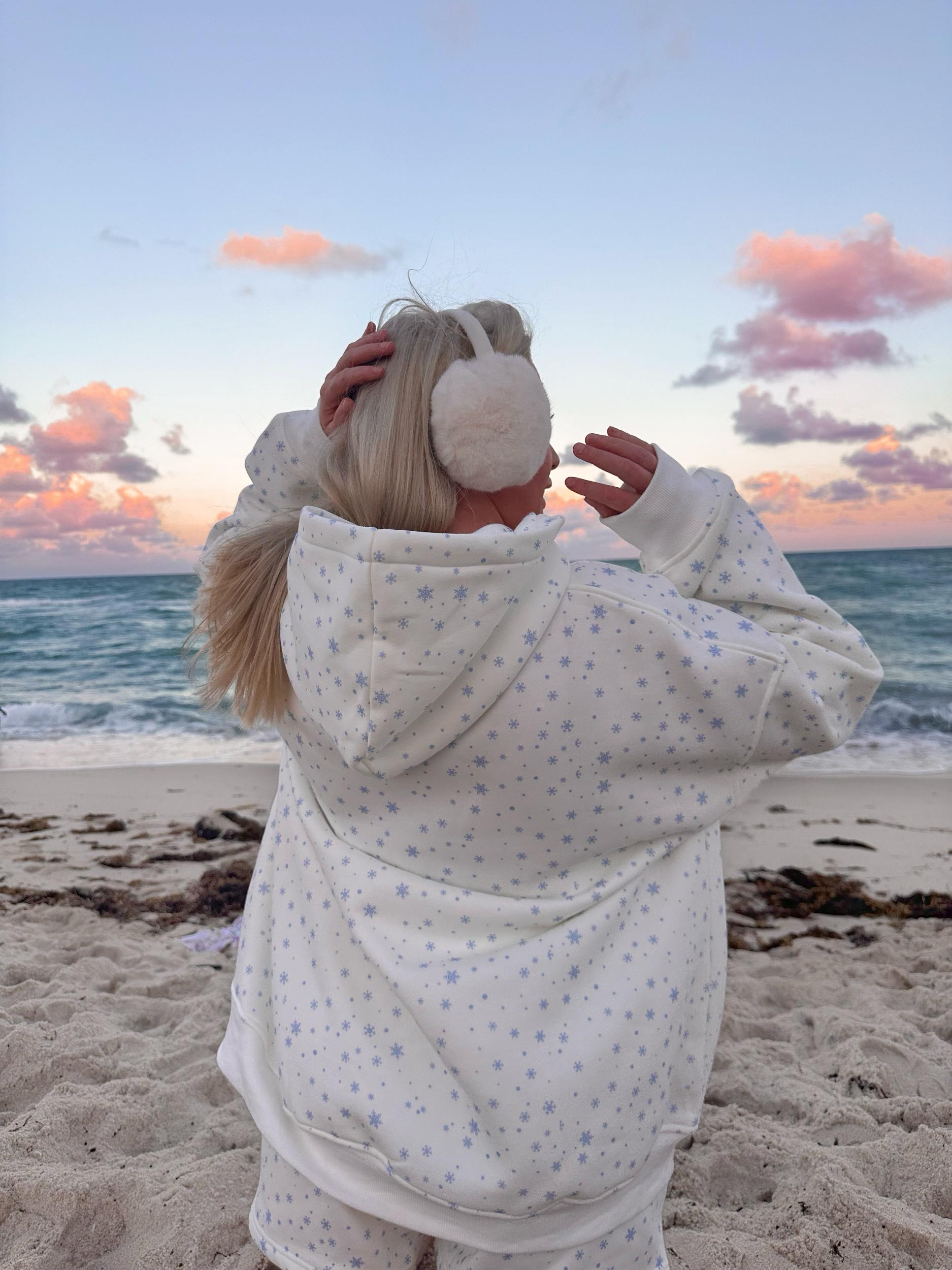 Snowflake Sunkissedcoconut Embroider Hoodie Product Image