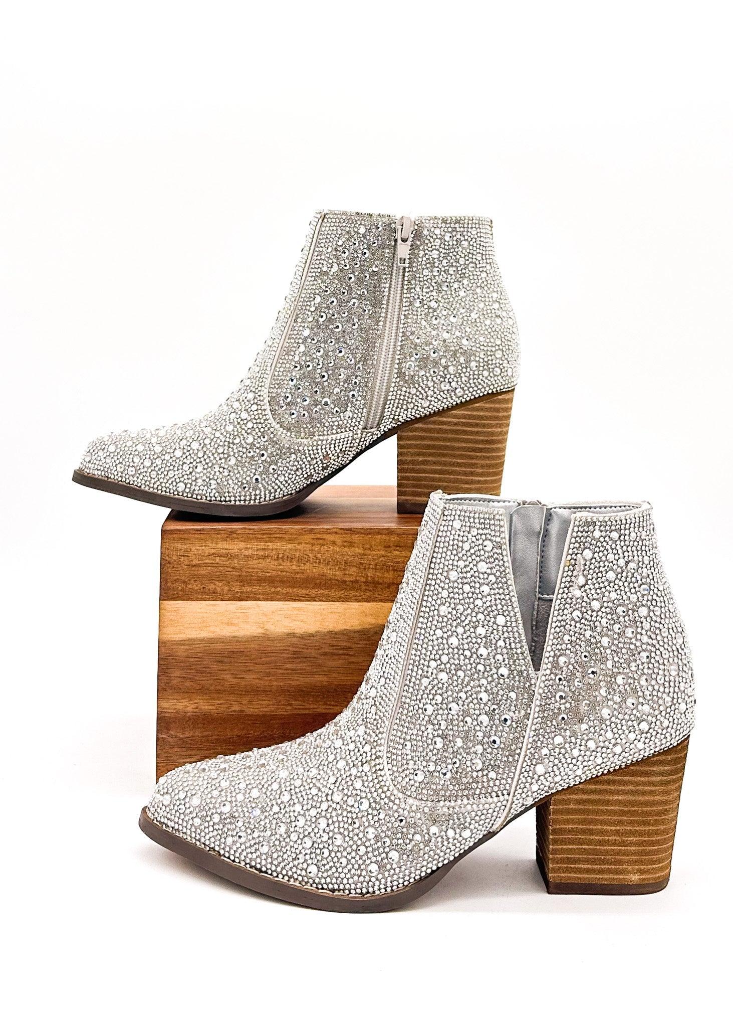 Shine Star Rhinestone Bootie in Silver (Online Exclusive) Product Image
