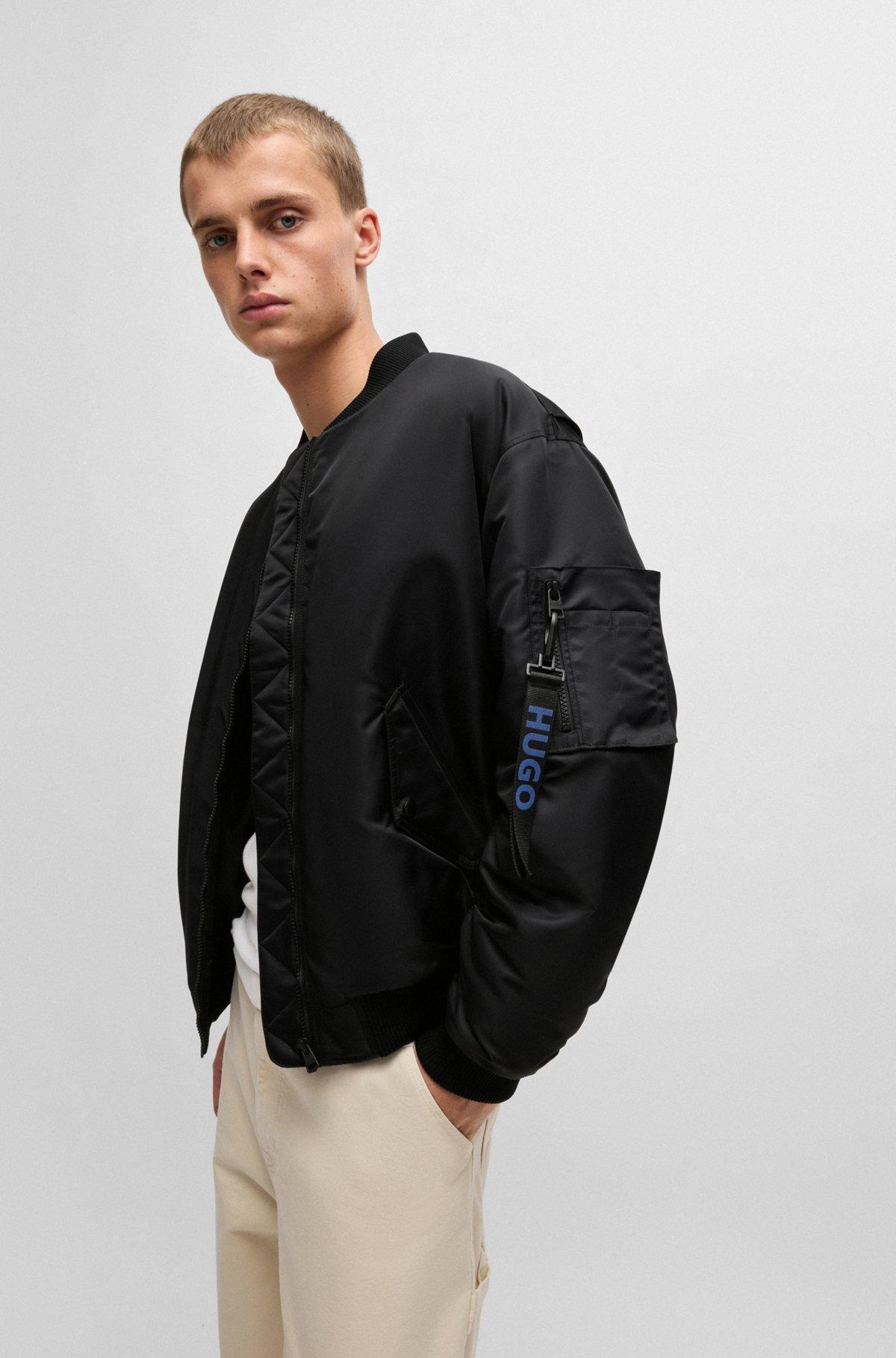 Water-repellent bomber jacket with branded zip puller Product Image