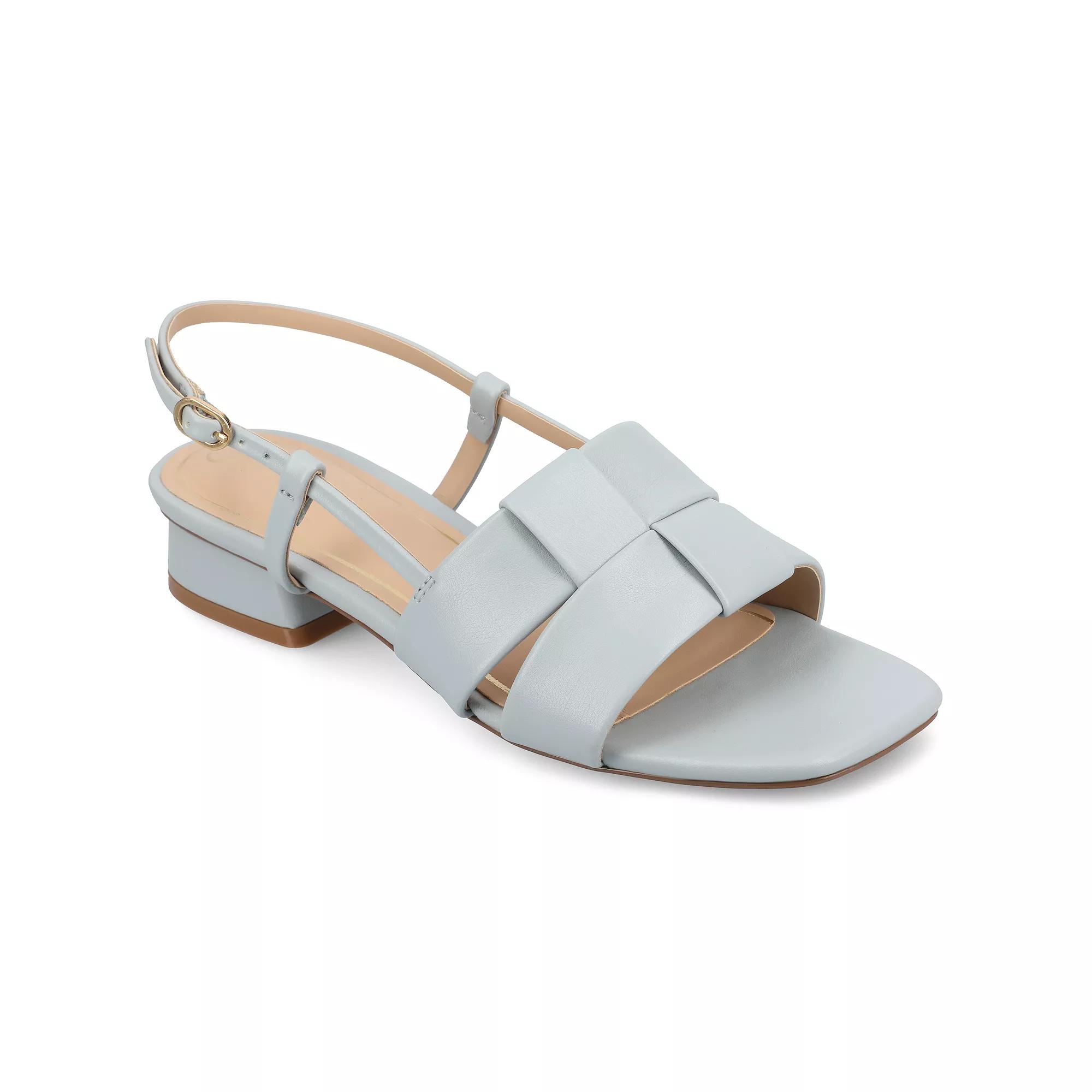 Journee Tabatha Women's Low Covered Block Heel Sandals,  Product Image