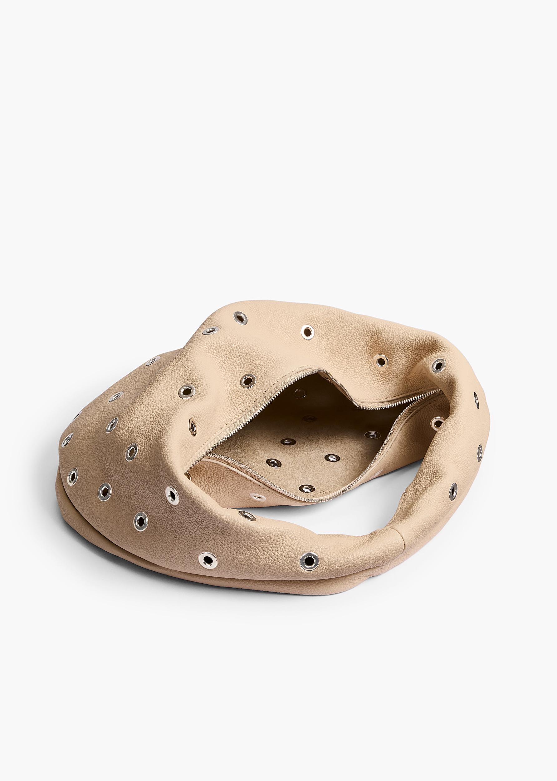 Medium Olivia Hobo in Dark Ivory Pebbled Leather with Grommets Product Image