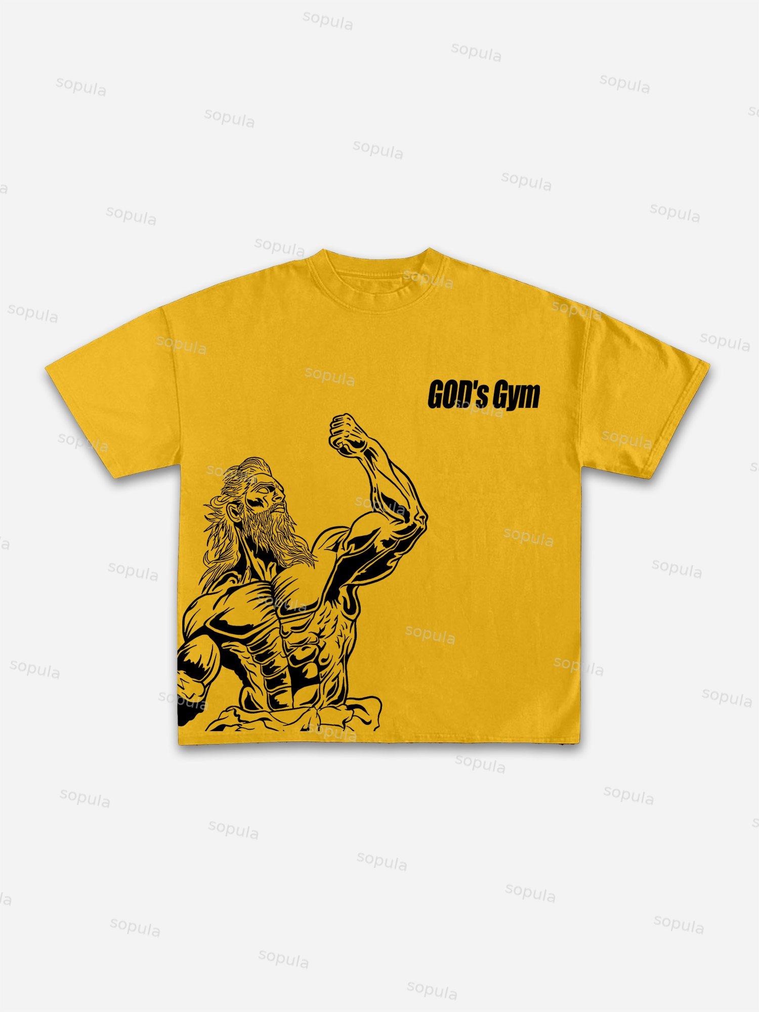 God's Gym Graphic Print Cotton T-shirt Product Image