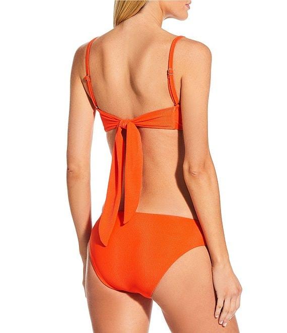 Gianni Bini Solid Ribbed Retro Hipster Swim Bottom Product Image