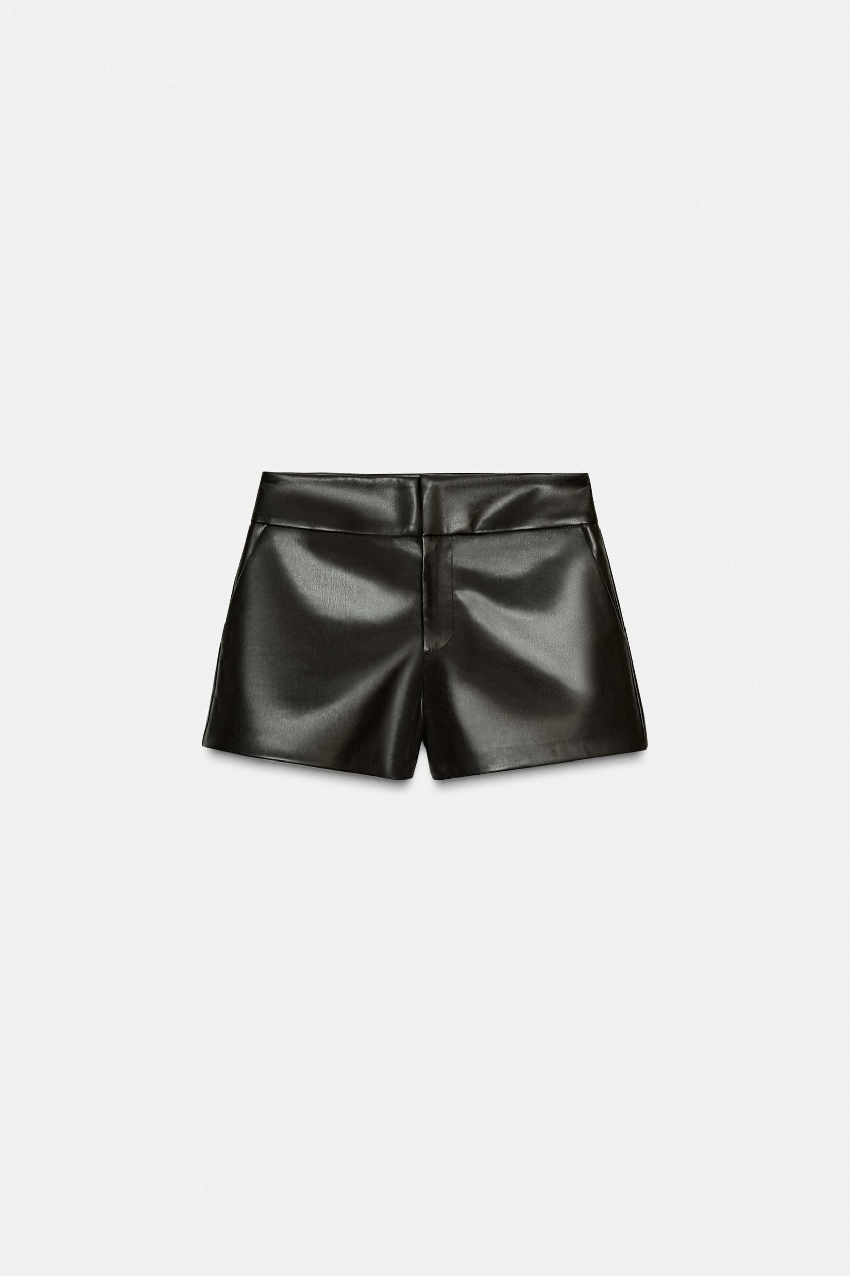 FAUX LEATHER MINI SHORTS Product Image