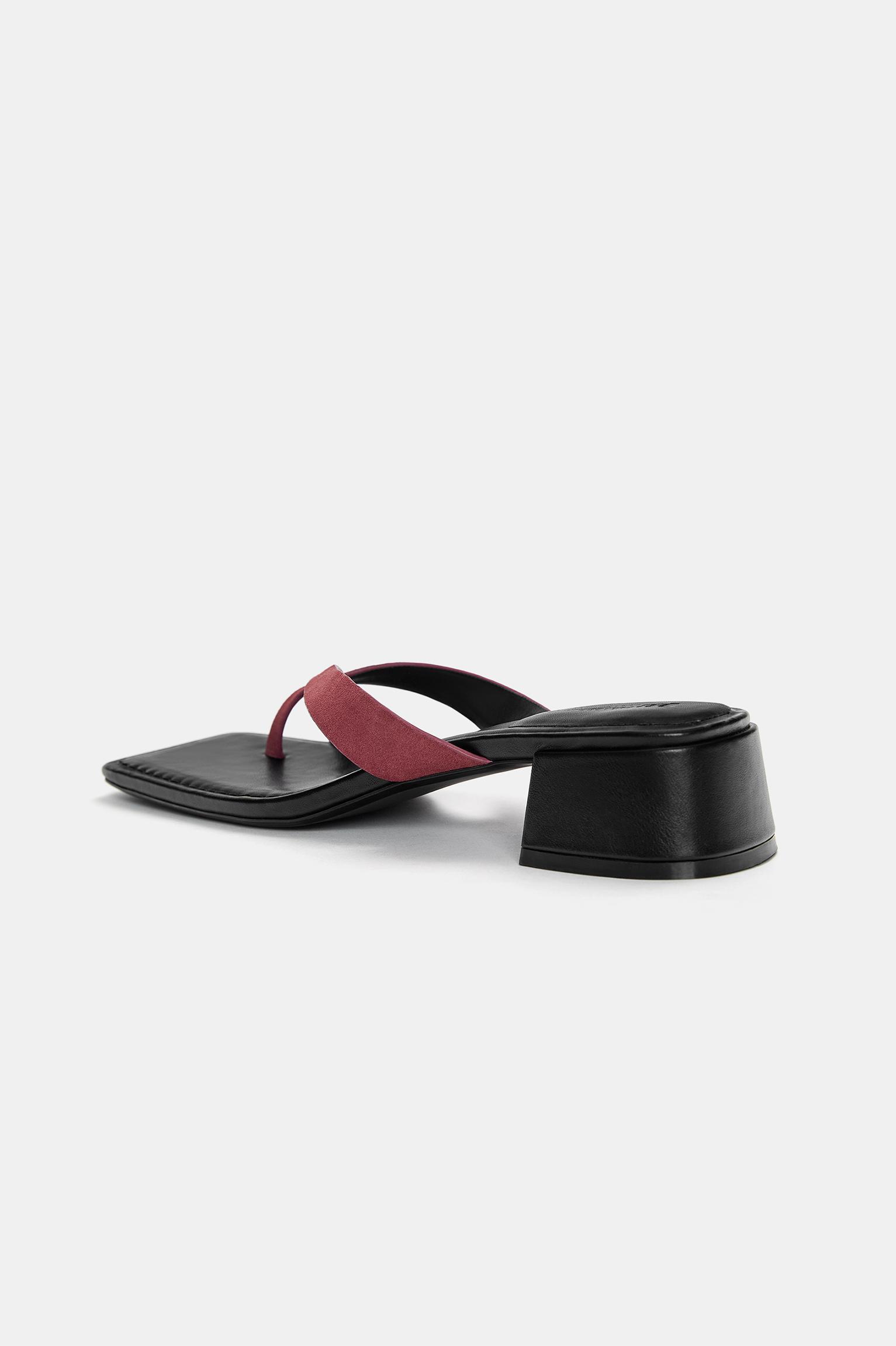 Leather block heel sandals Product Image