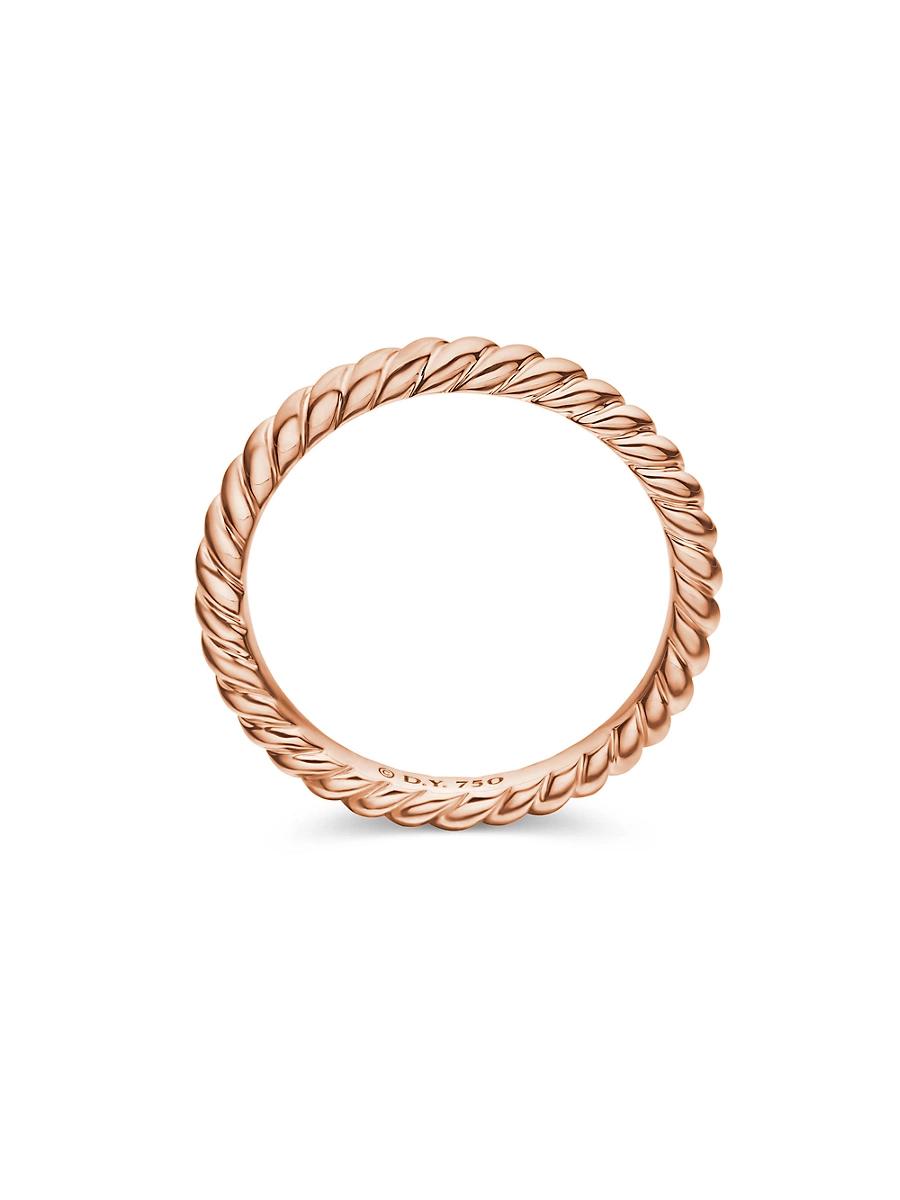 Womens DY Cable Band Ring in 18K Rose Gold, 2.45MM Product Image