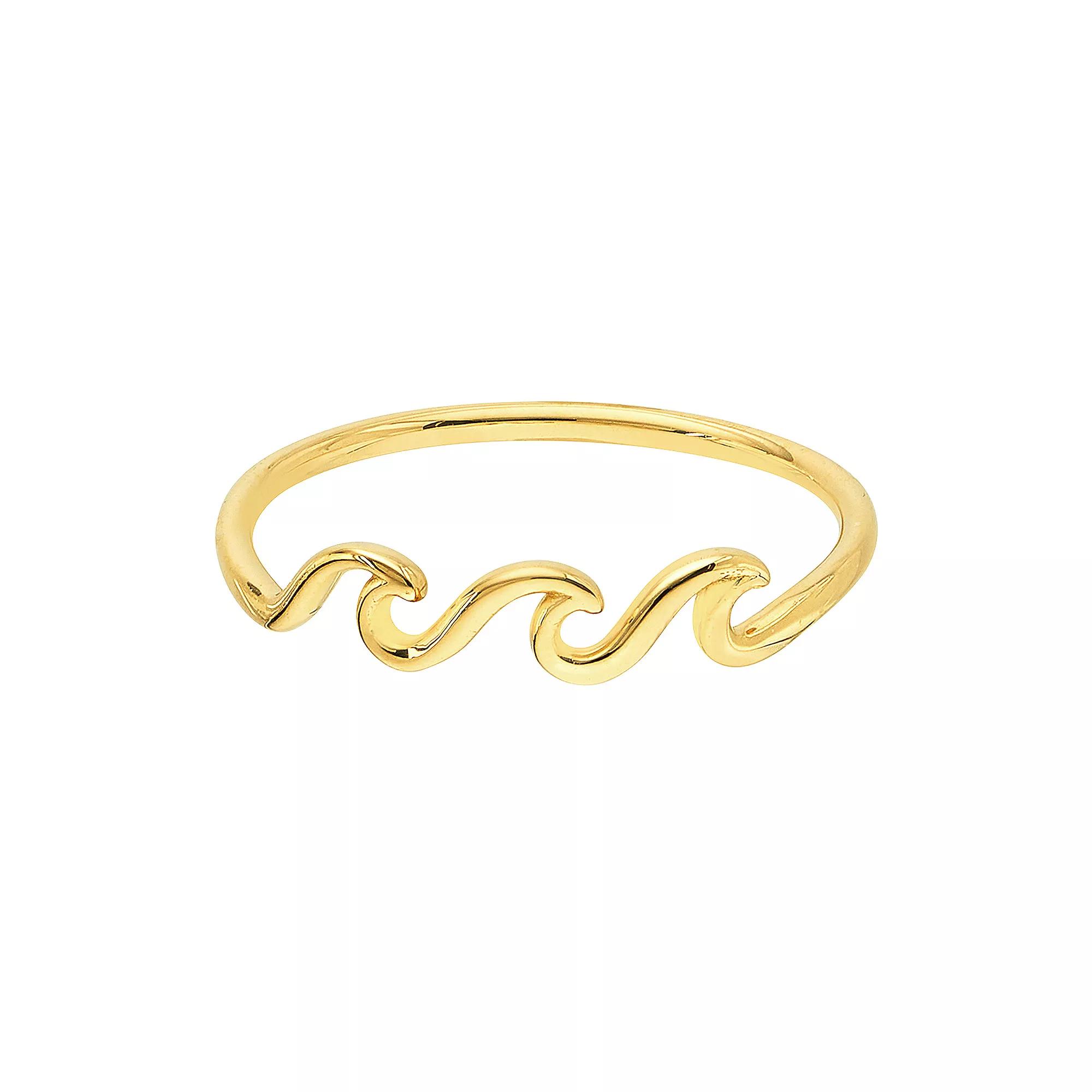 14k Gold Wave Ring, Women's, Size: 7 Product Image