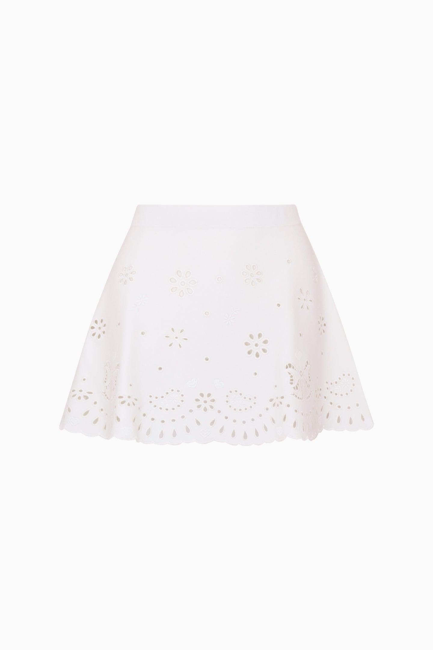Glindy Knit Bandana Eyelet Mini Skirt Product Image