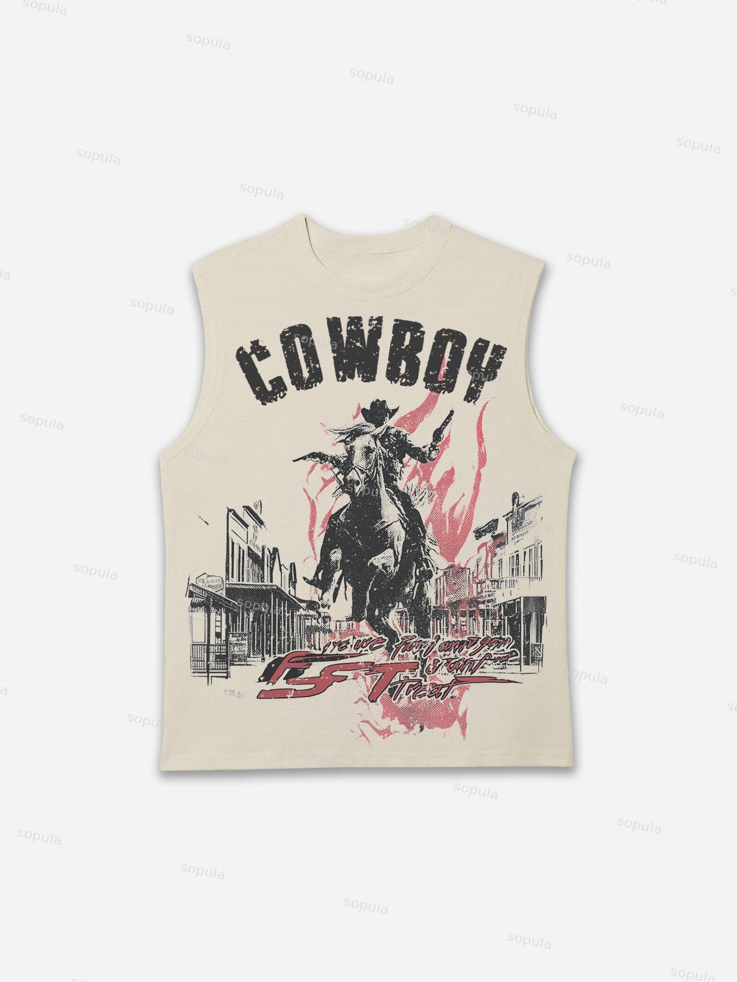 Vintage Cowboy You're In For A Damn Treat Tank Top Product Image