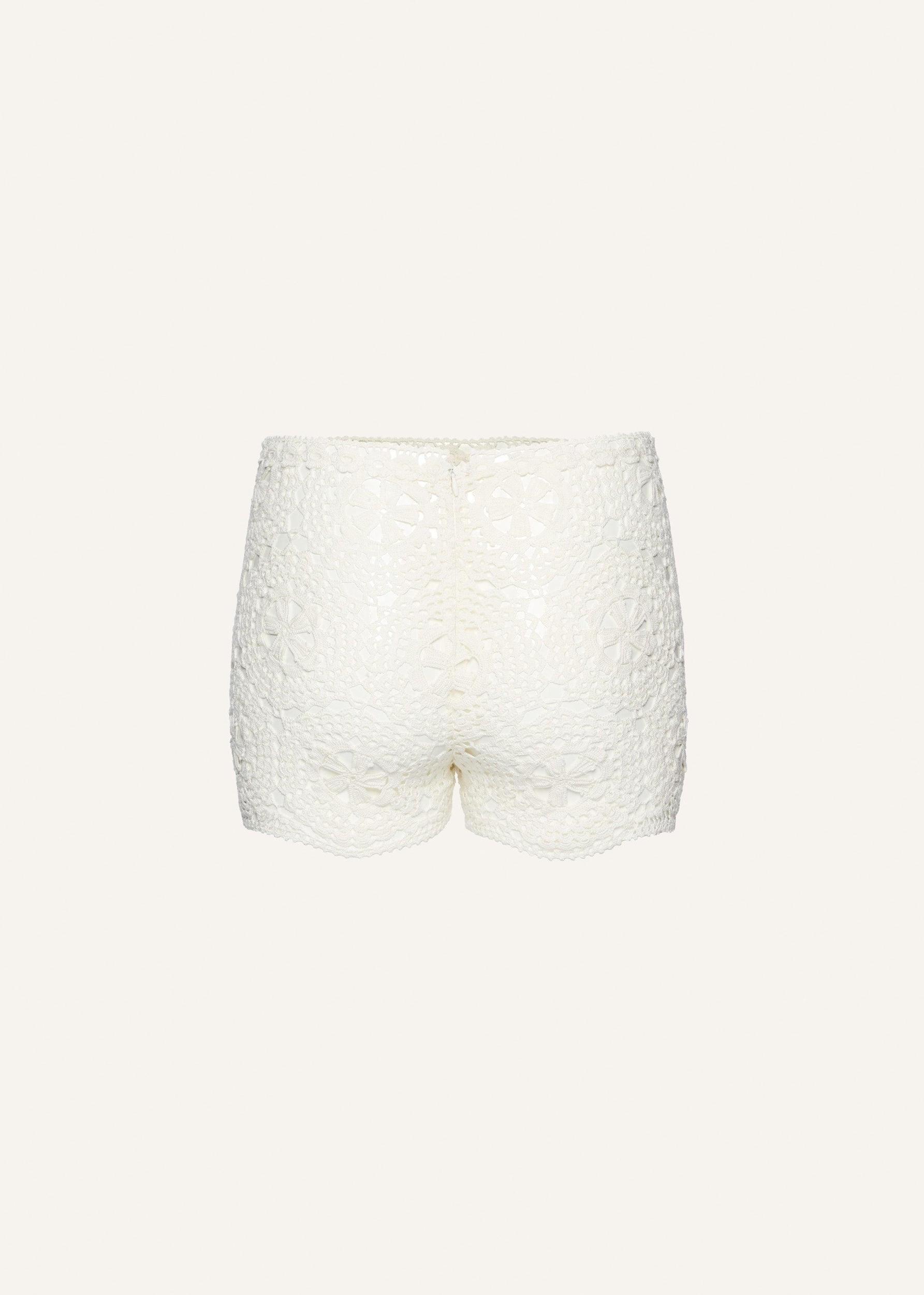 Koniakow lace crochet shorts in white Product Image