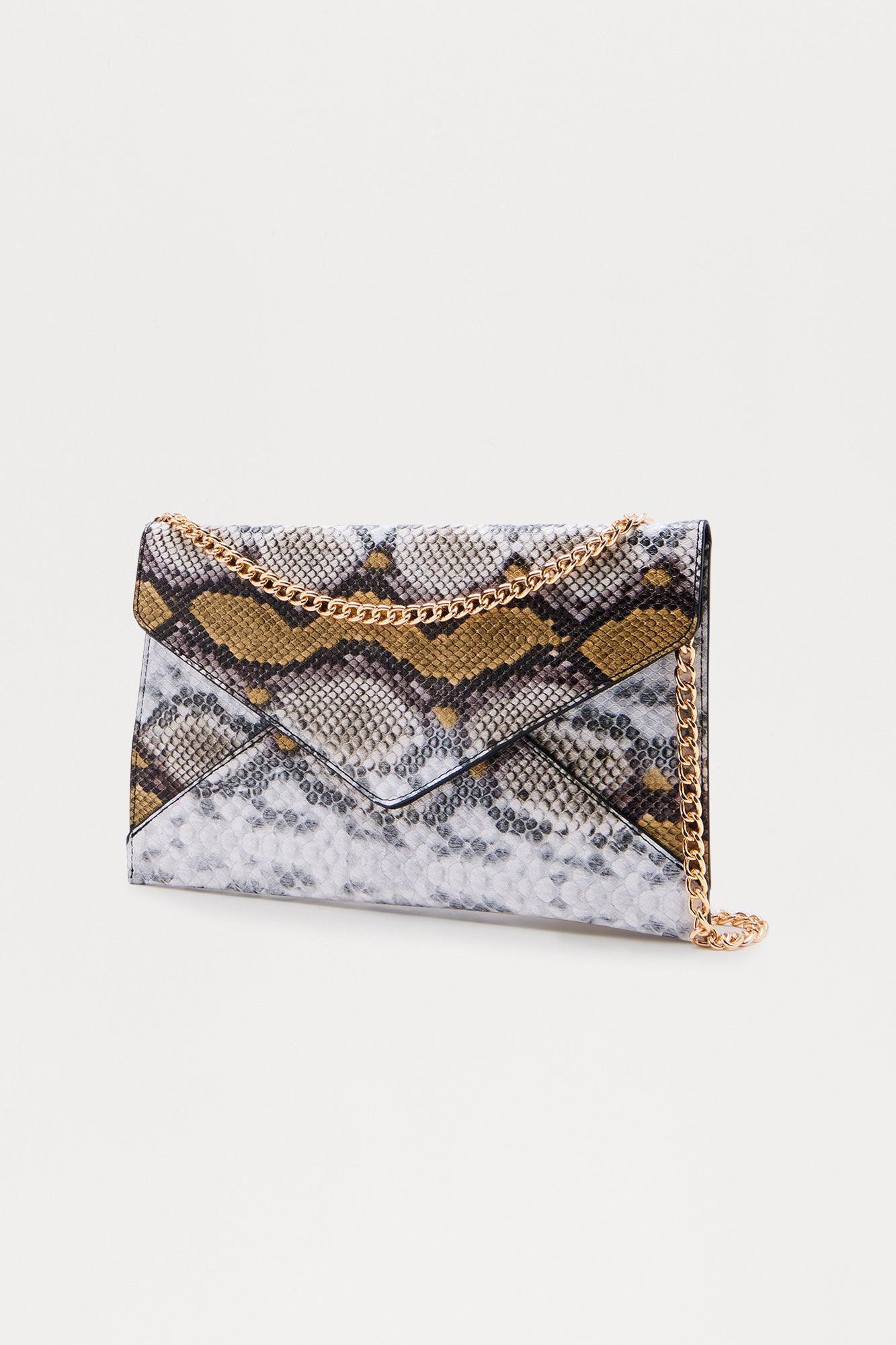 Too Posh Embossed Croc Clutch - Multi Color Female Product Image