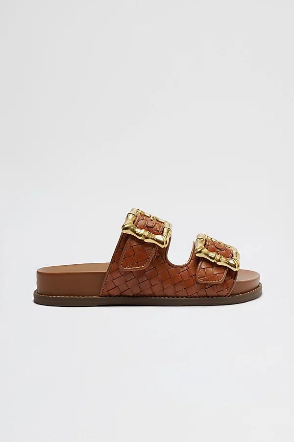 Schutz Enola Woven Leather Buckle Slide Womens at Urban Outfitters Product Image
