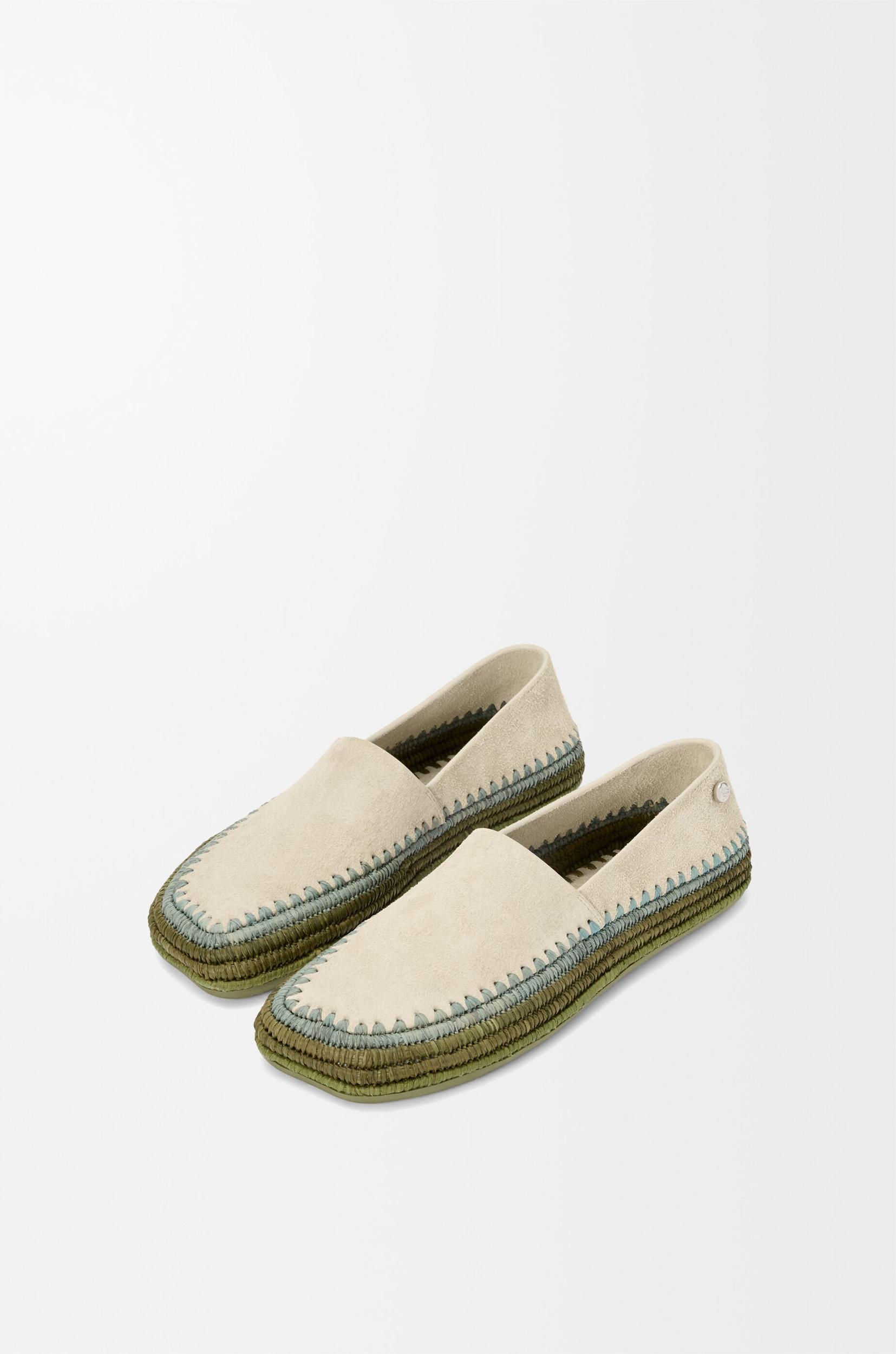 Rio slipper in suede and raffia Product Image