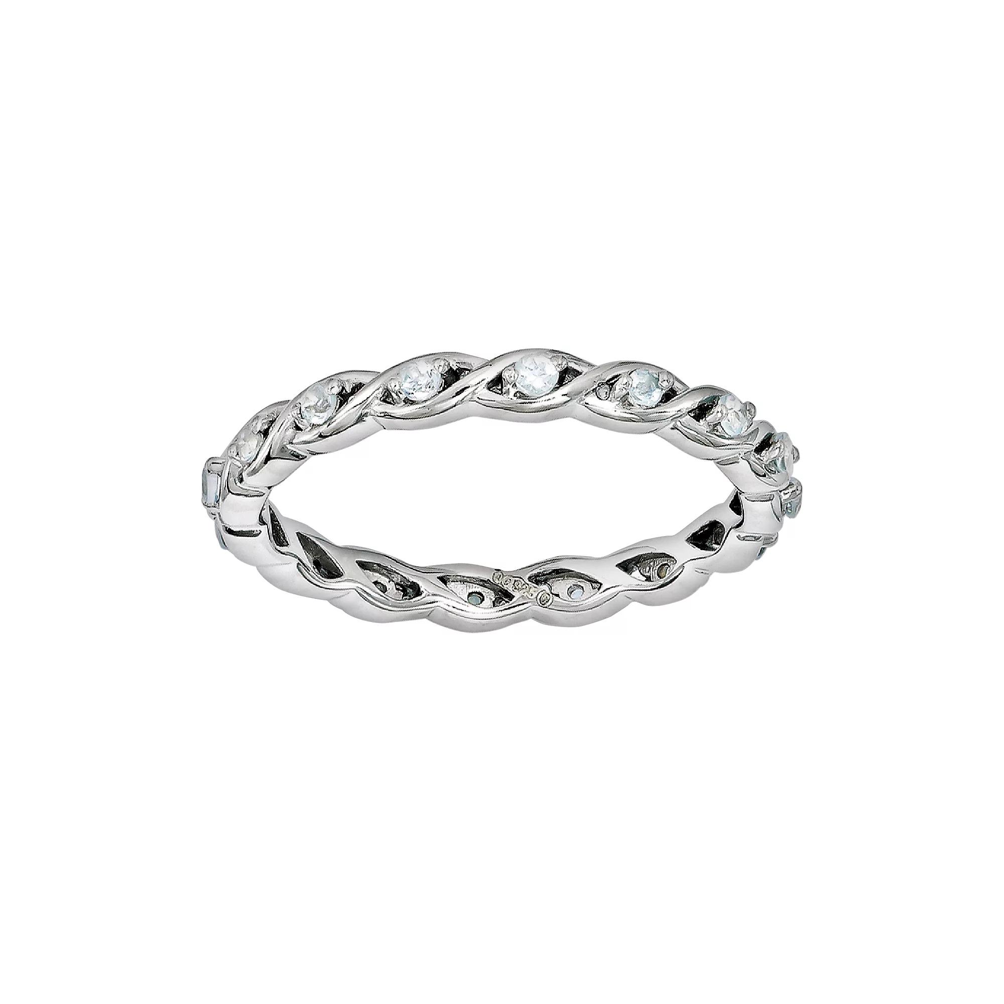 Stacks & Stones Sterling Silver Aquamarine Stack Ring, Women's, Size: 10, Blue Product Image