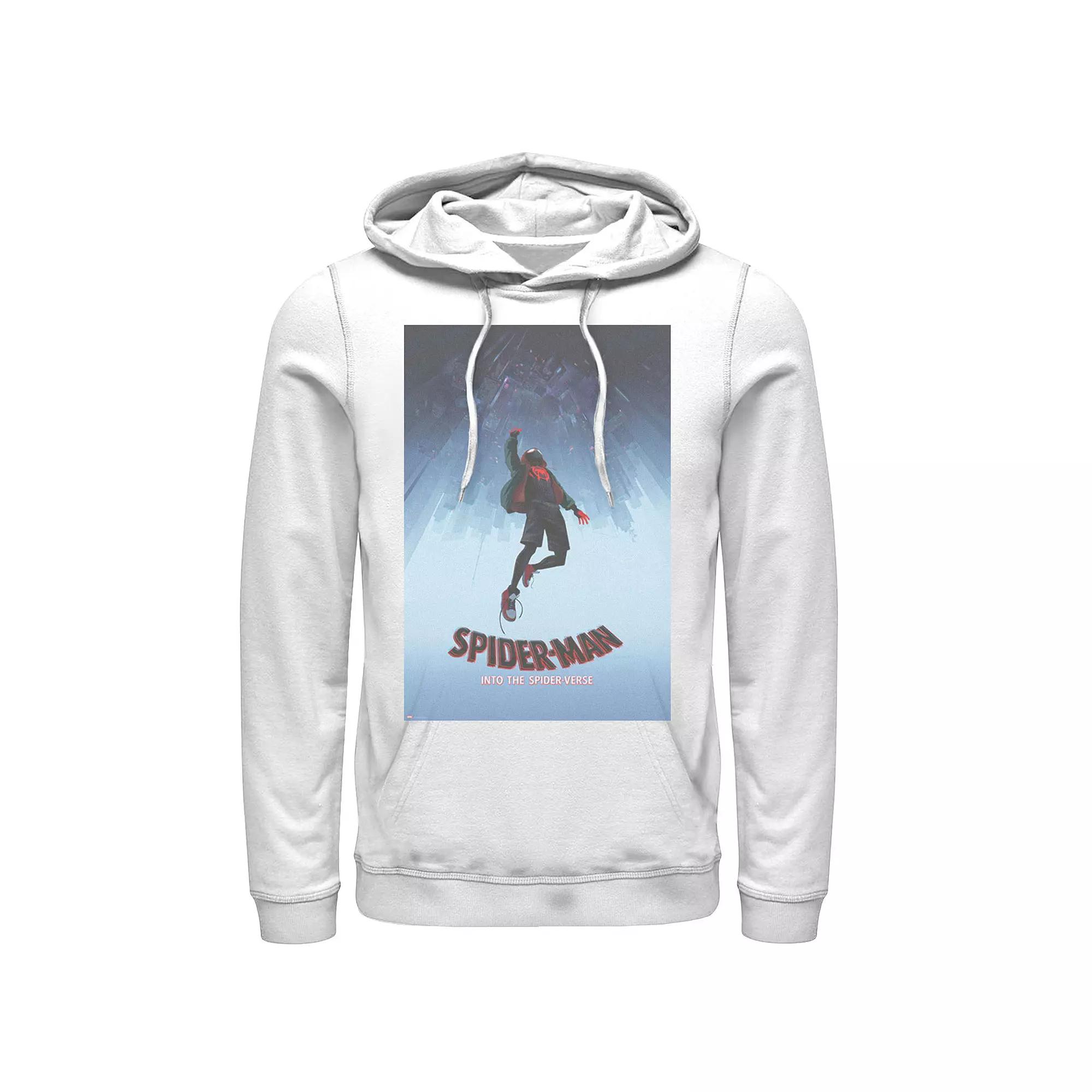 Men's Marvel Spiderverse Upside Down City Poster Graphic Hoodie,  Product Image