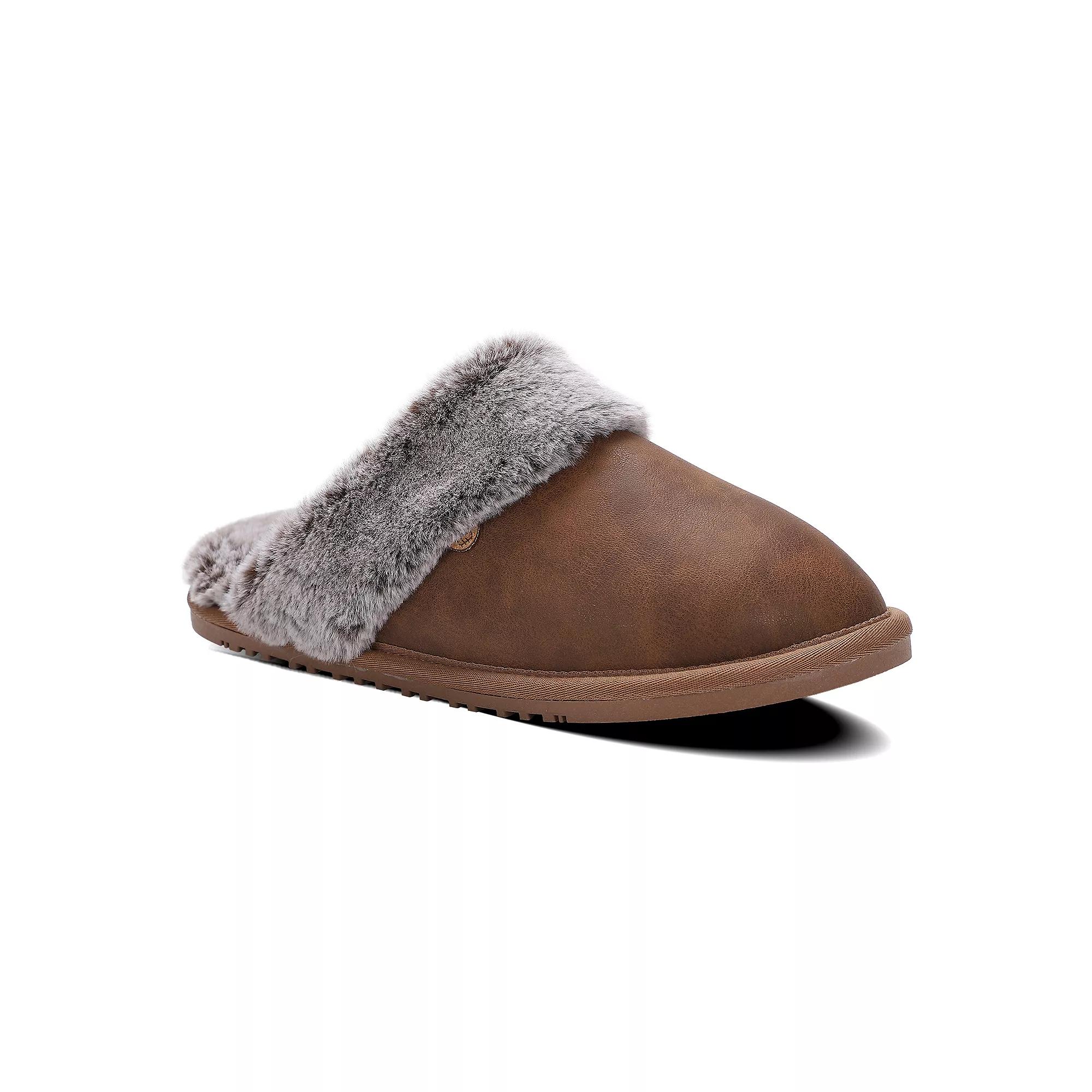 Mykos Women's Fleece Scuff Slippers, Size: Medium, Waxed Brown Product Image