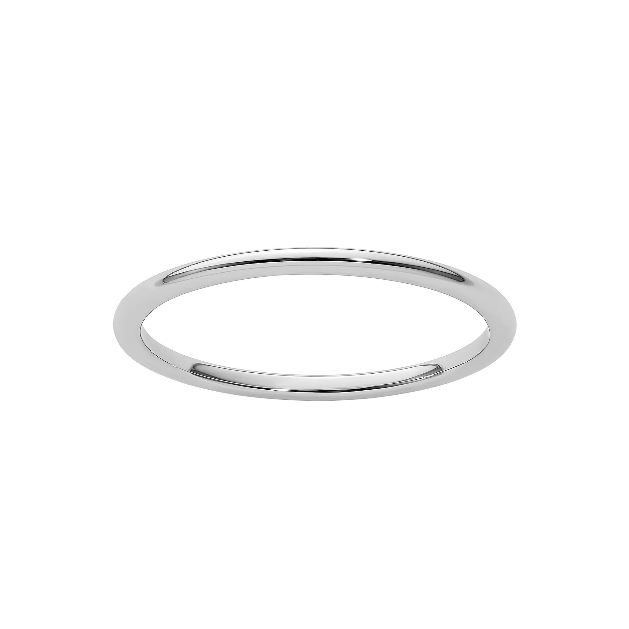 Stacks & Stones 10k Gold 1.2 mm Half Round Stackable Band, Womens 10k White Gold Product Image