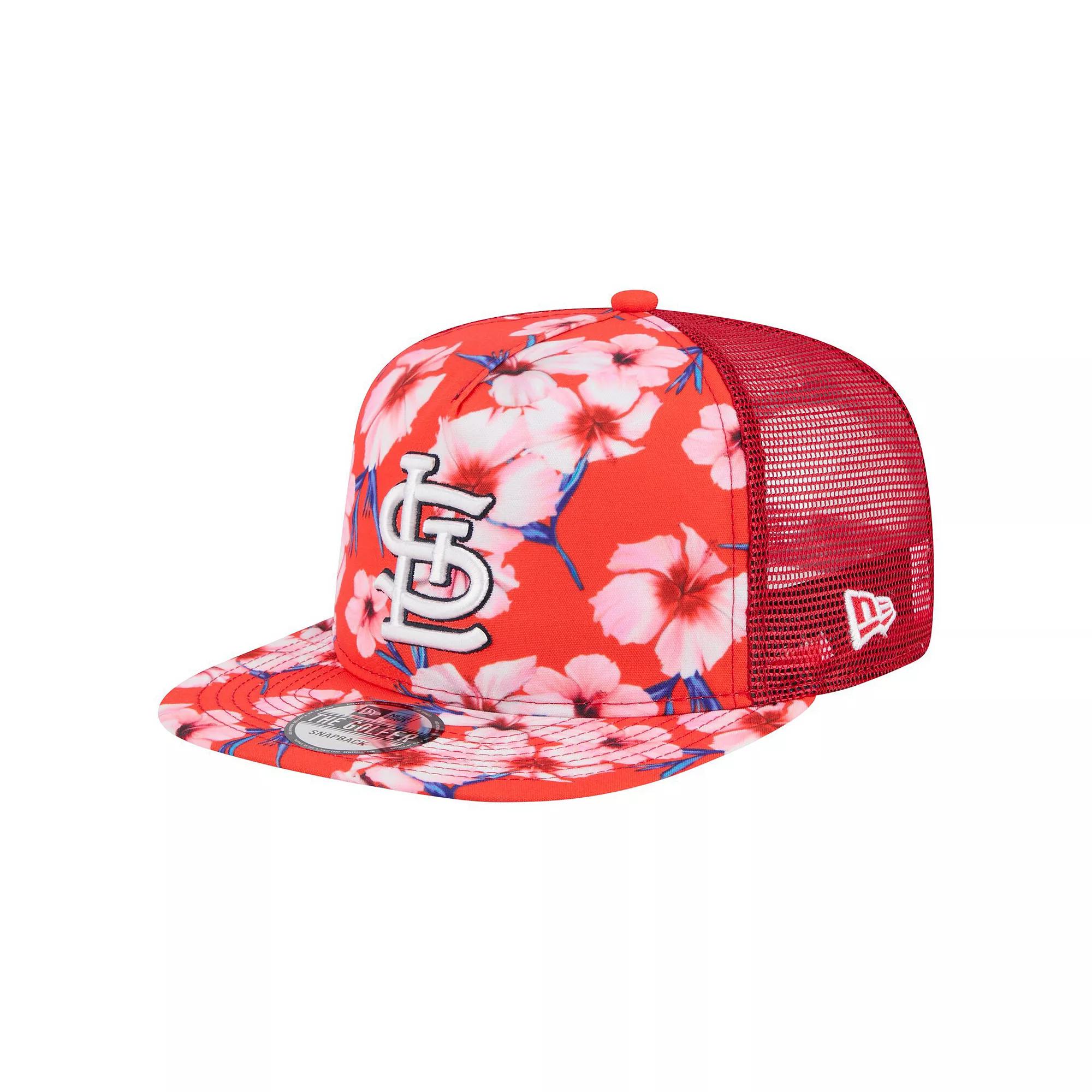 Men's New Era Red St. Louis Cardinals Adventure Pattern Golfer Trucker Snapback Hat Product Image