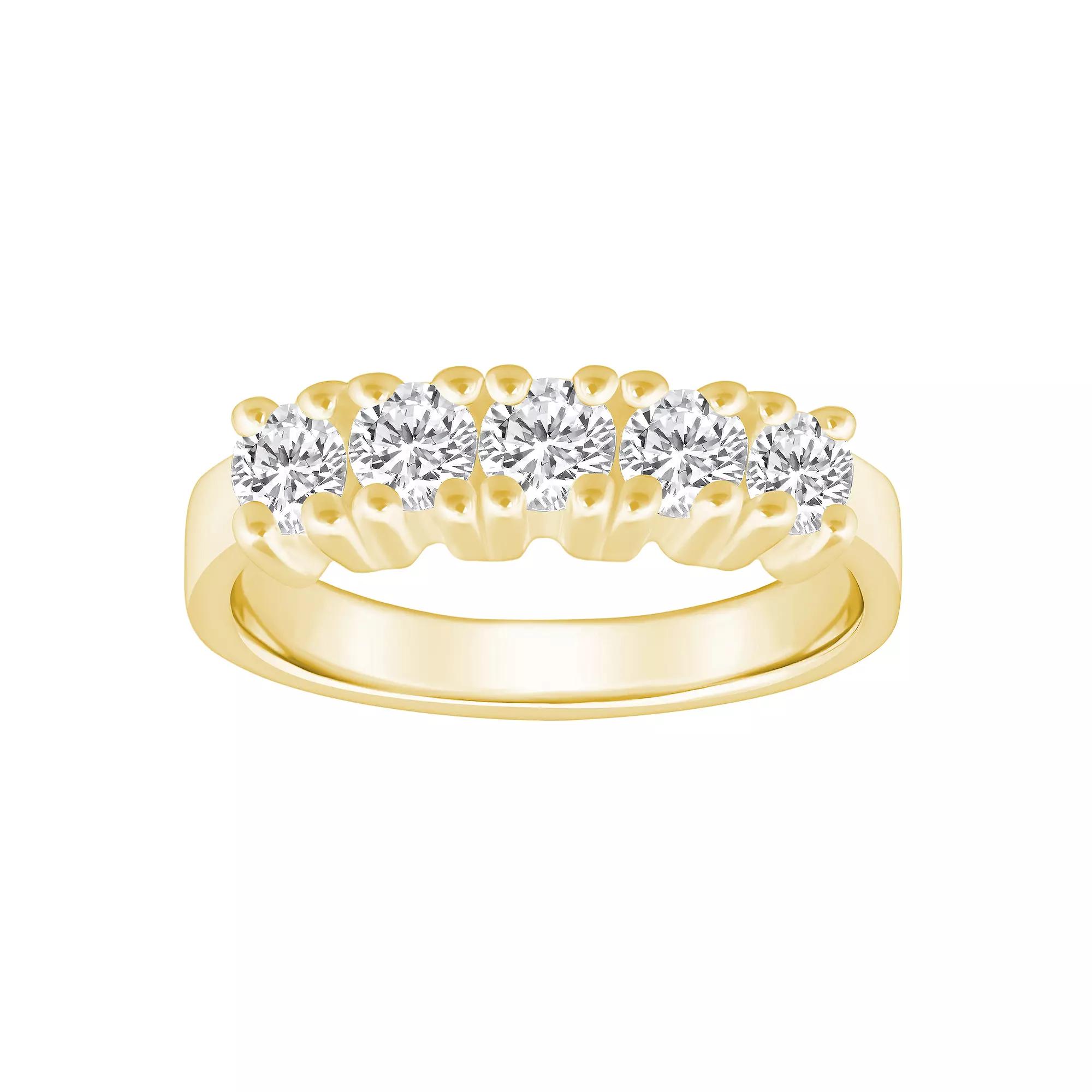 Alyson Layne 14k Gold 1 Carat T.W. Diamond 5-Stone Wedding Ring, Women's, Size: 6.50, Yellow Product Image