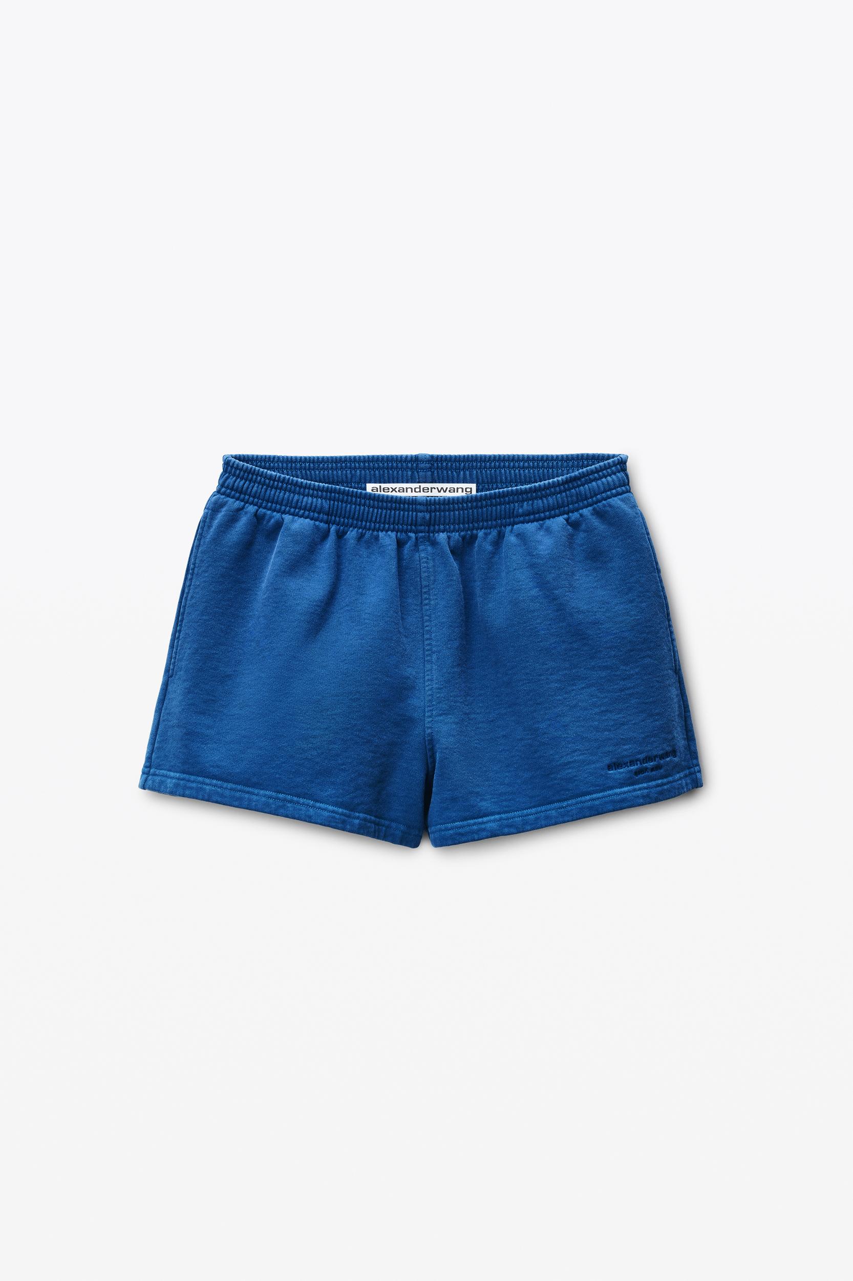 Blue Cotton-terry Running Shorts Product Image