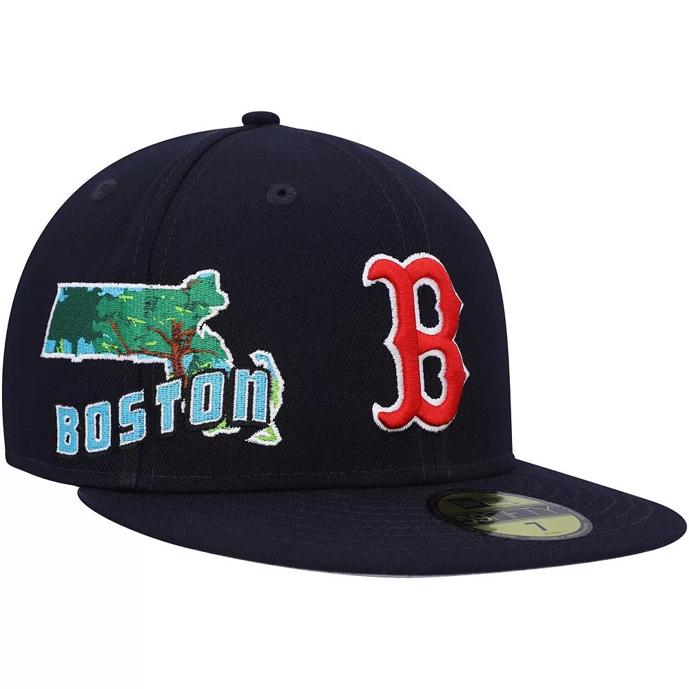 Men's New Era Navy Boston Red Sox Stateview 59FIFTY Fitted Hat, Size: 8, Blue Product Image