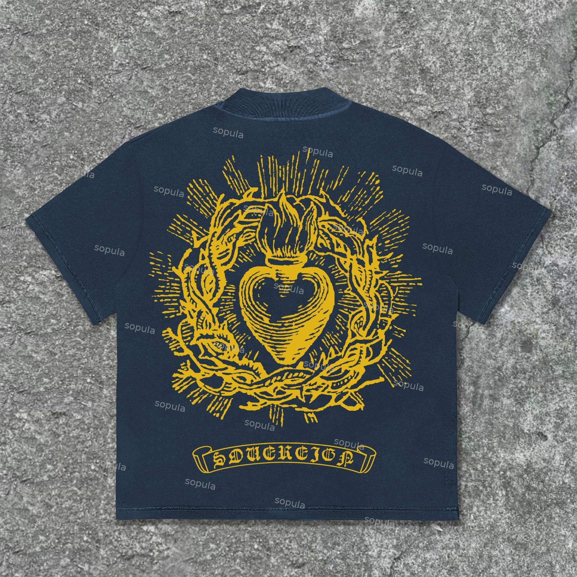 Sopula Sovereign Faith Sacred Heart Graphics Cotton T-Shirt Product Image