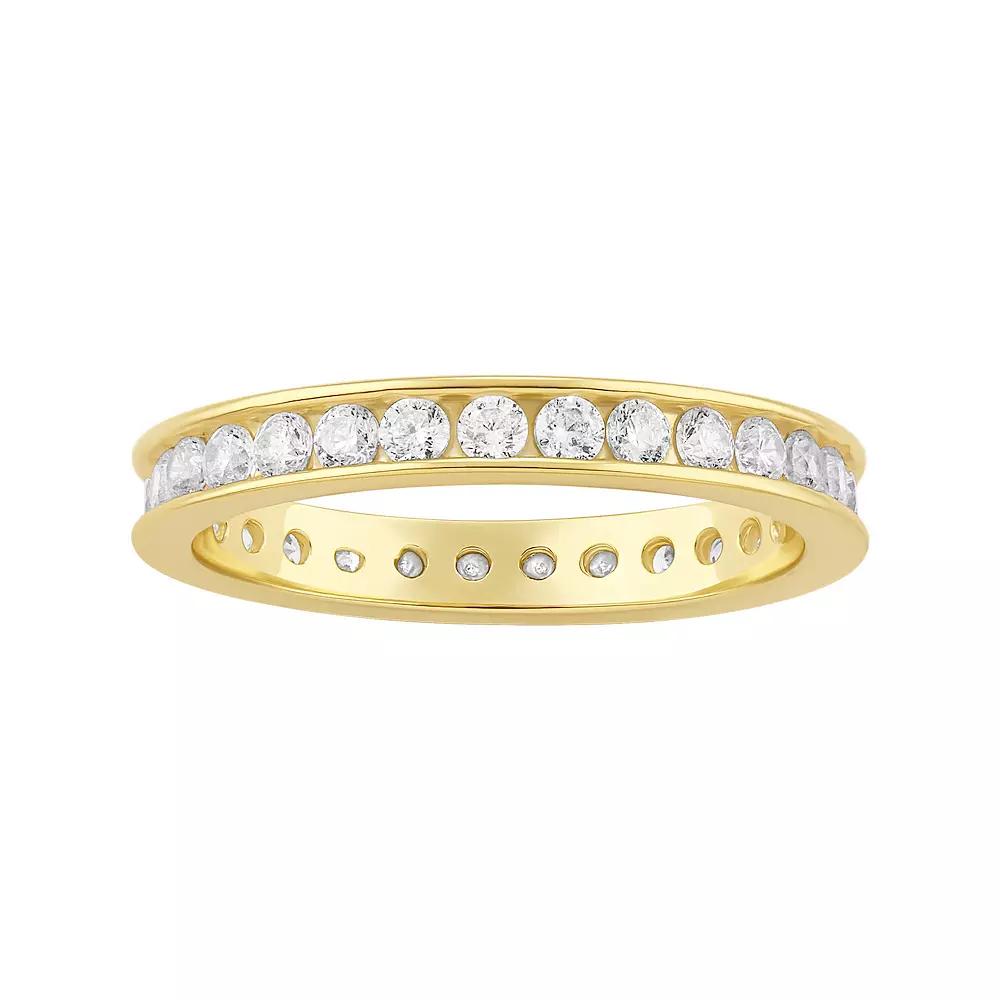 PRIMROSE Cubic Zirconia Channel Band Ring, Women's, Size: 8, Gold Tone Product Image