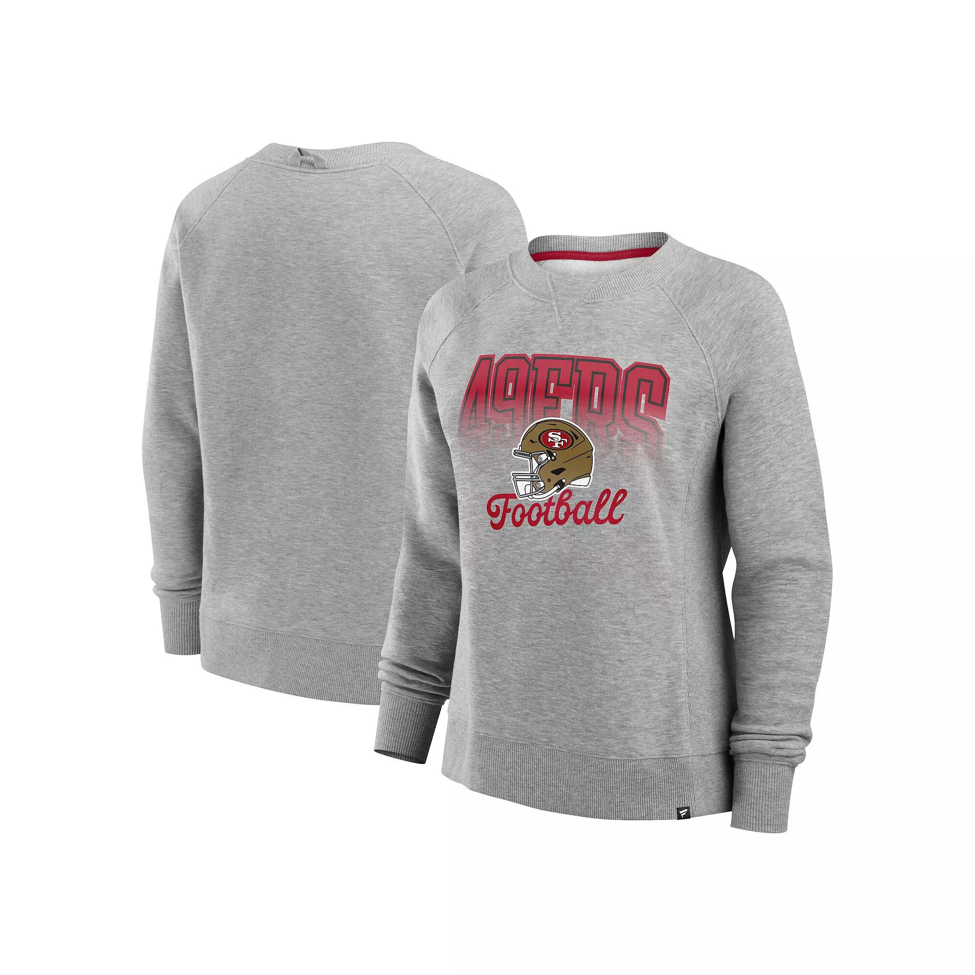 Women's Fanatics Heather Gray San Francisco 49ers Hit Hard Fleece Pullover Sweatshirt,  Product Image
