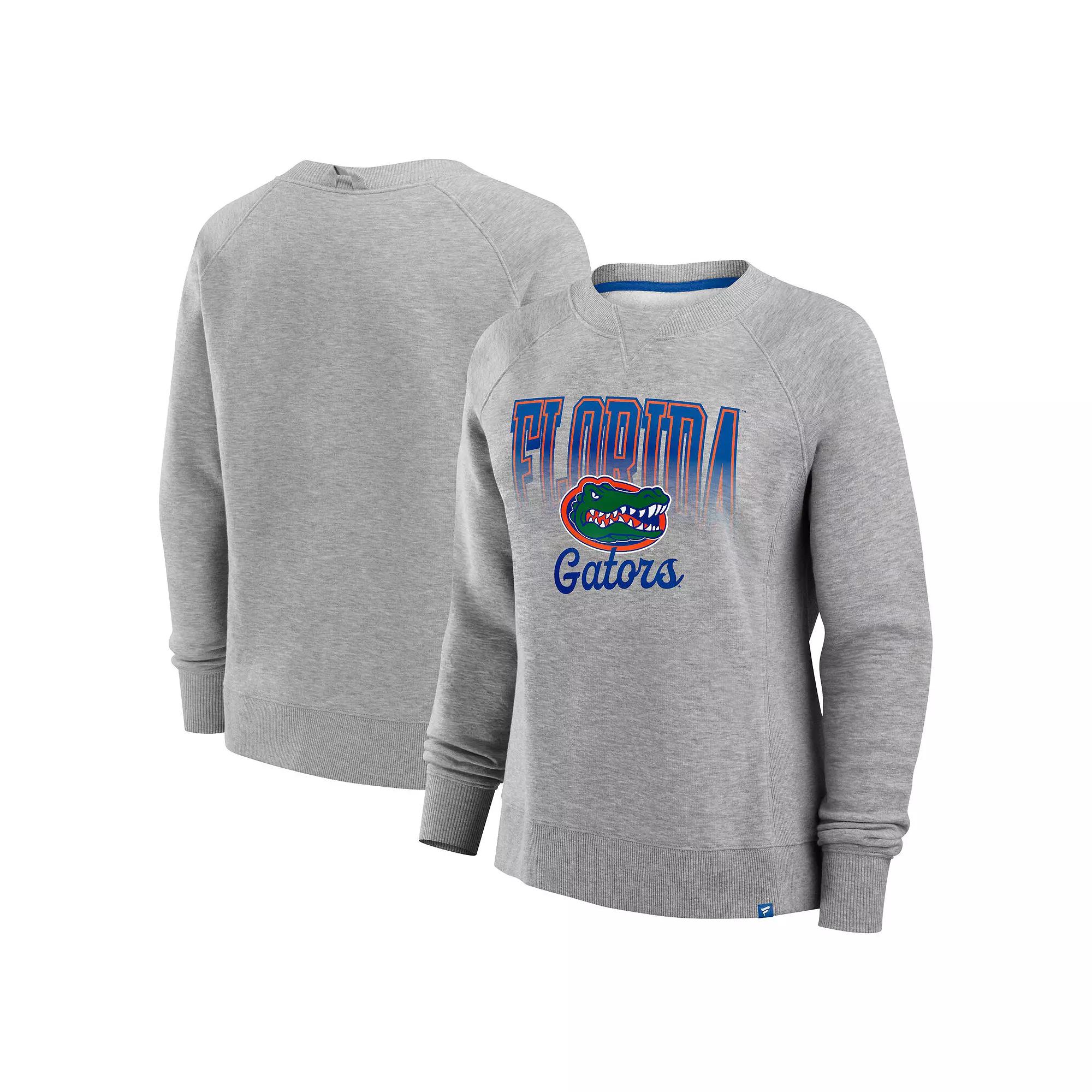 Women's Fanatics Heather Gray Chicago Bears Hit Hard Fleece Pullover Sweatshirt,  Product Image