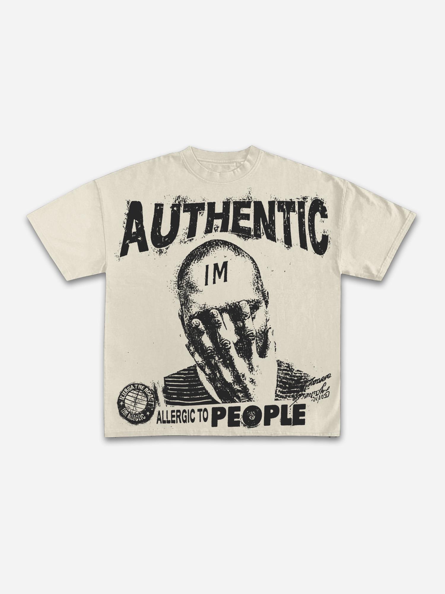 Sopula Retro I Am Allergic To People Graphic Cotton T-shirt Product Image