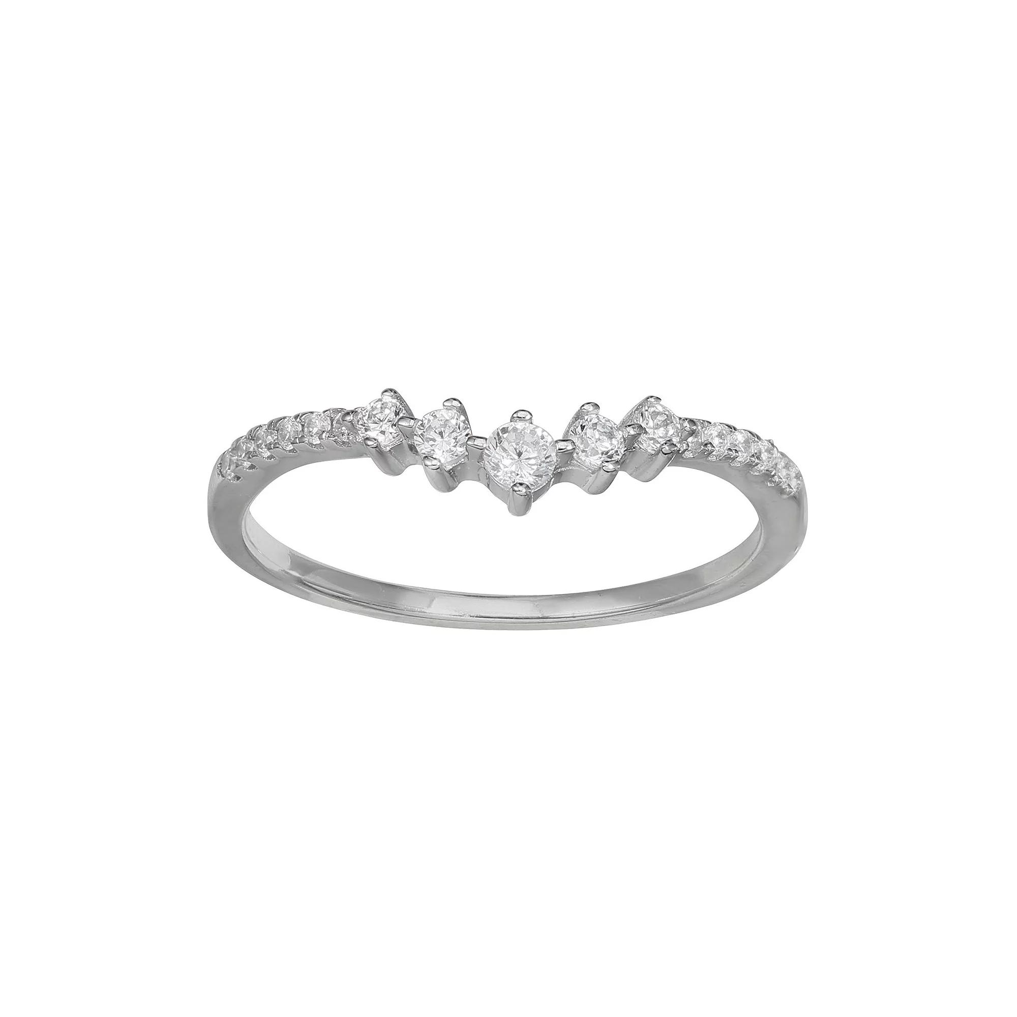 PRIMROSE Sterling Silver Graduated Cubic Zirconia Ring, Women's, Size: 9 Product Image