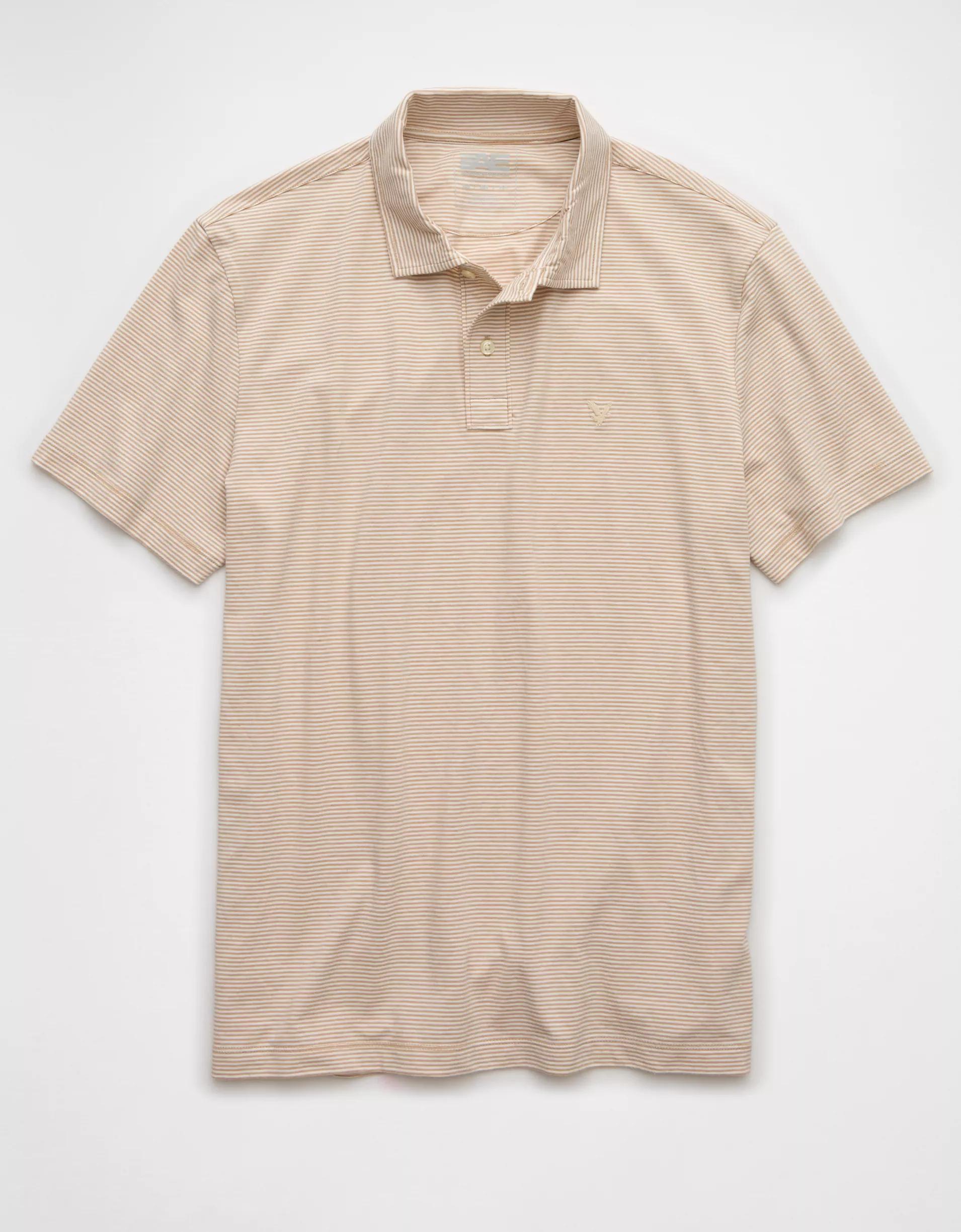 AE 24/7 Club Logo Striped Polo Shirt Product Image