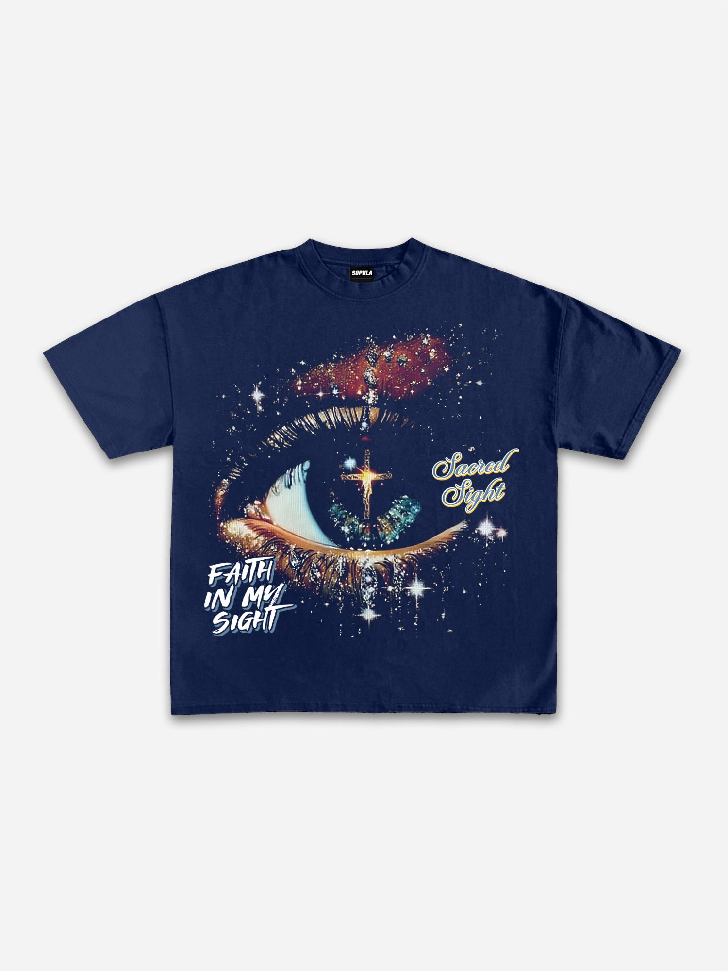 Eye Cross Starry Sky Graphic T-Shirt Product Image