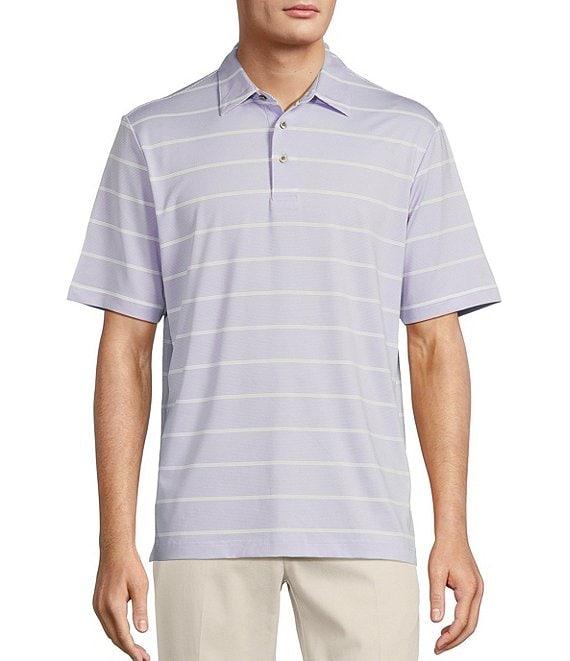 Roundtree & Yorke Performance The Fairway Short Sleeve Stripe Polo Shirt Product Image