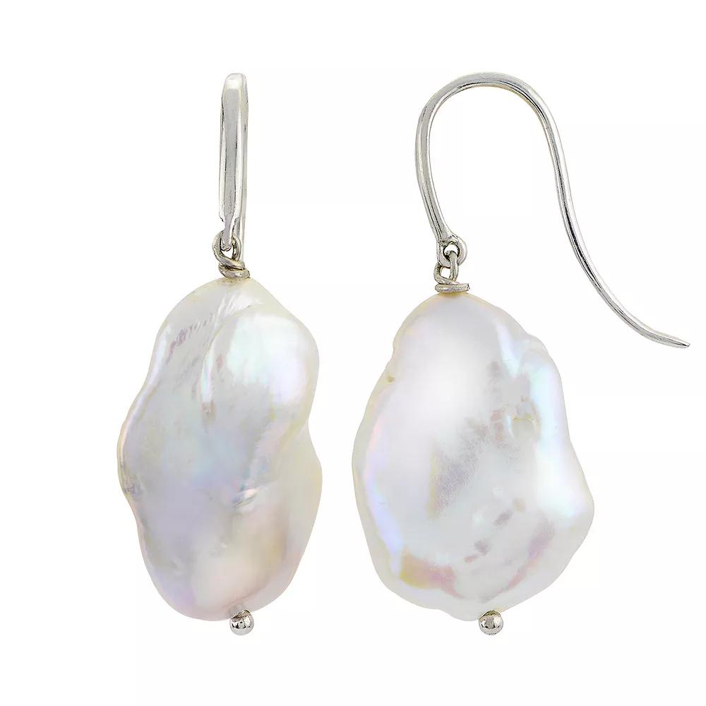 PearLustre by Imperial Sterling Silver Keshi Freshwater Cultured Pearl Drop Earrings, Women's, Silvertone Product Image