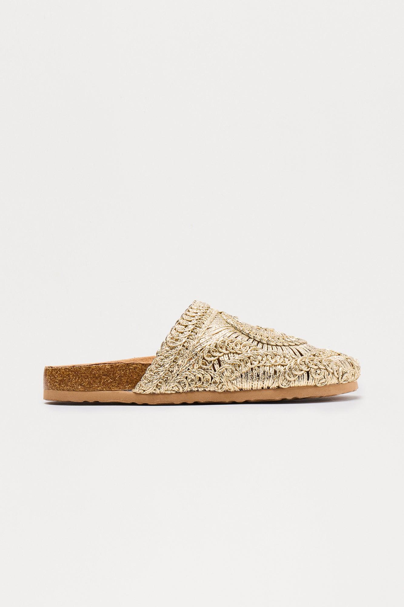 Shea Woven Slides - Gold Female Product Image