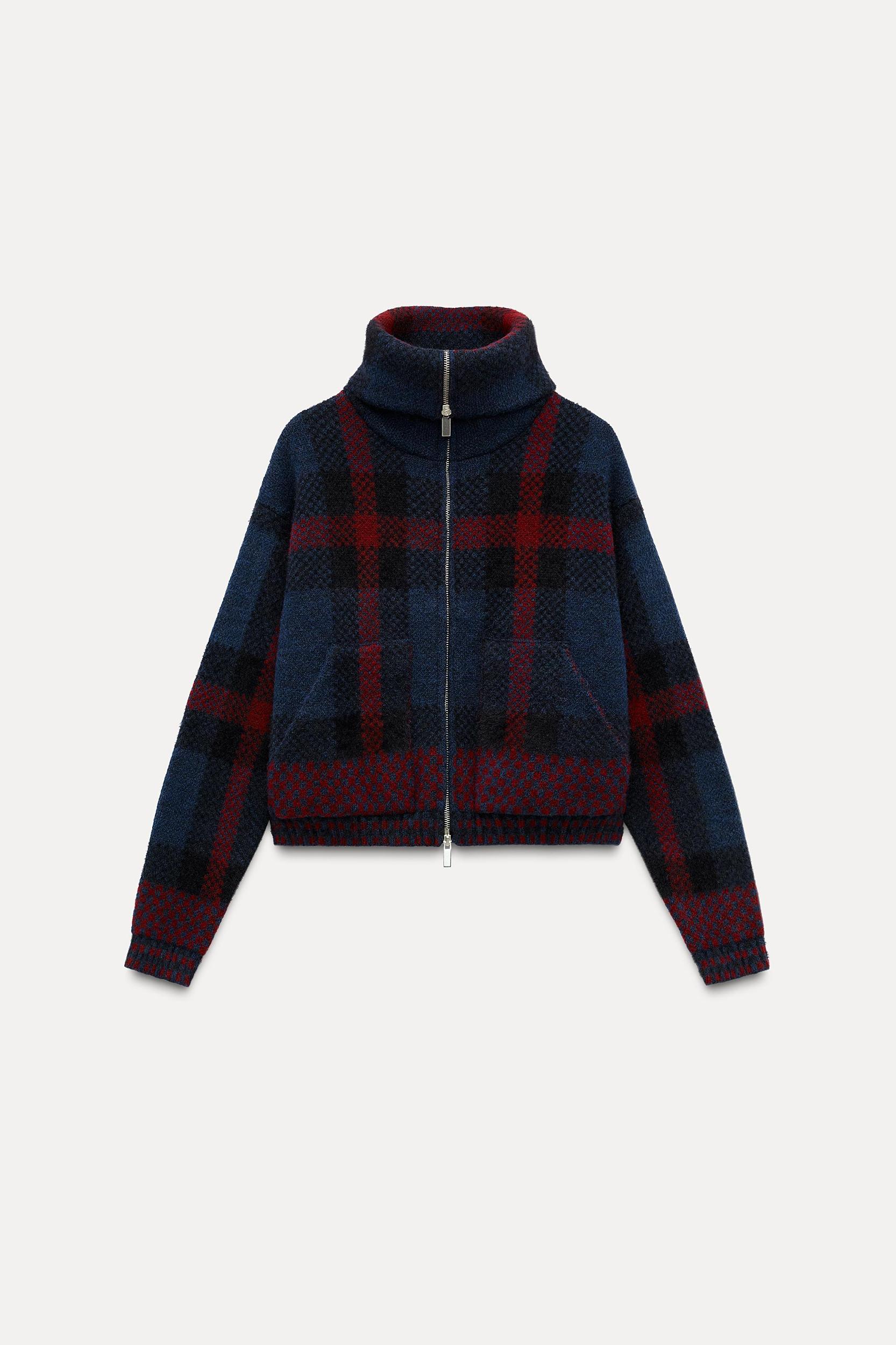 PLAID KNIT JACKET Product Image