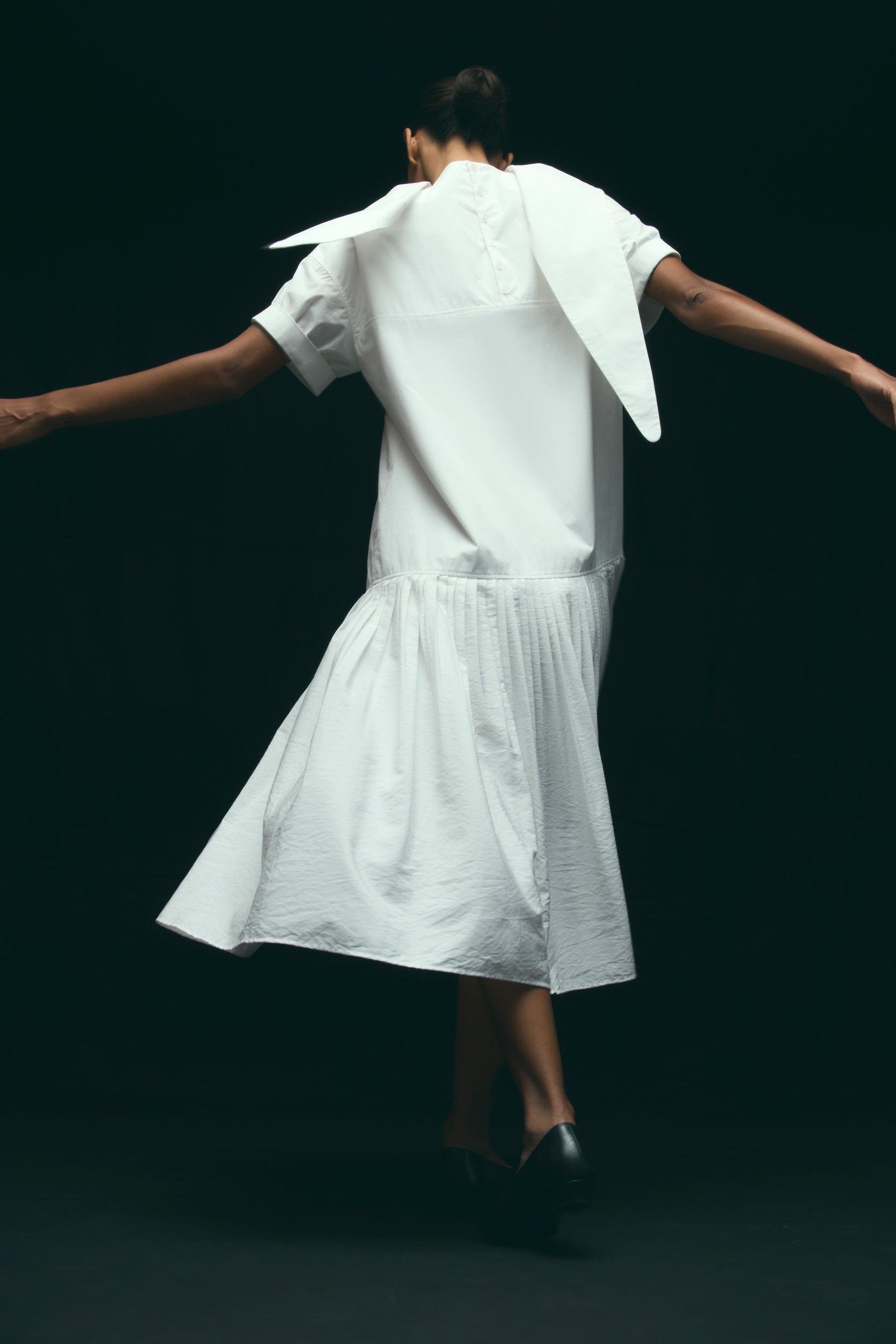 Babba Shirred Scarf-Neck Dress Product Image